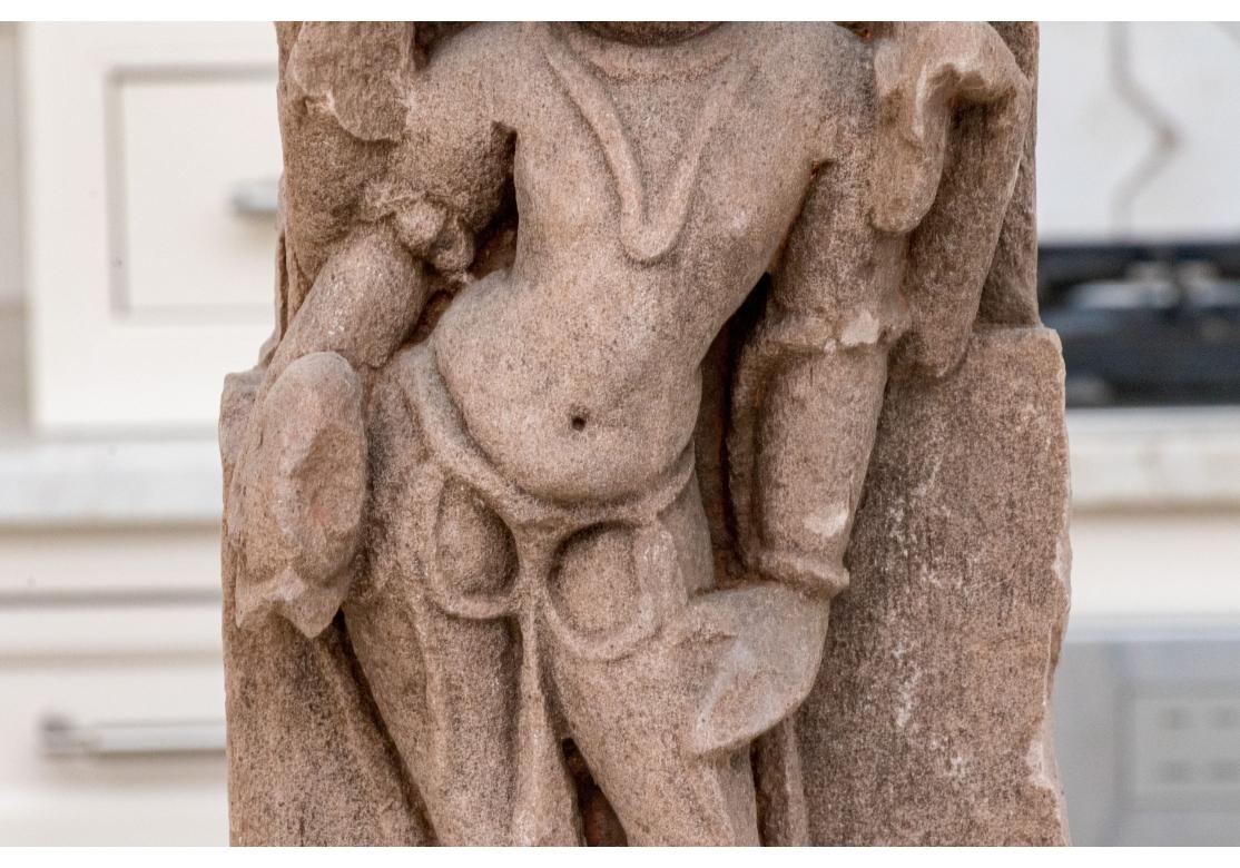 18th Century and Earlier Ancient Indian Red Sandstone Carving Of An Apsaras For Sale