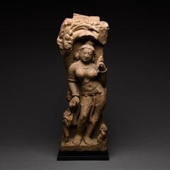 Ancient Indian Red Sandstone Figure of a Salabhanjika