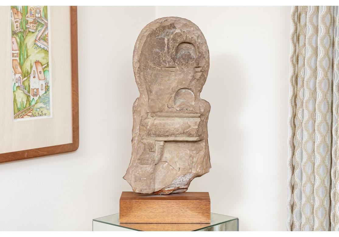 Carved Ancient Indian Red Sandstone Relief Of The Hindu God Vishnu For Sale