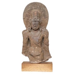 Ancient Indian Red Sandstone Relief Of The Hindu God Vishnu