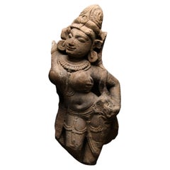 Ancient Indian Sandstone Figure of a Female Deity