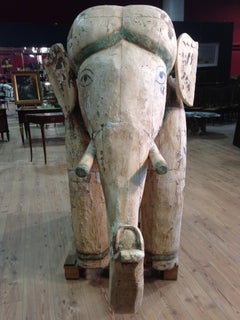 Ancient Indian Sculpture "Elephant" from the 19th Century