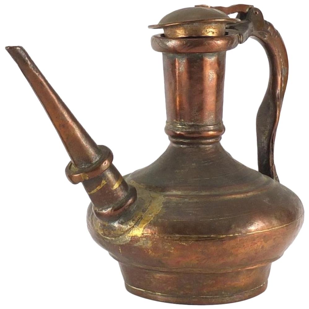 Ancient Islamic Copper Jug, 19th Century