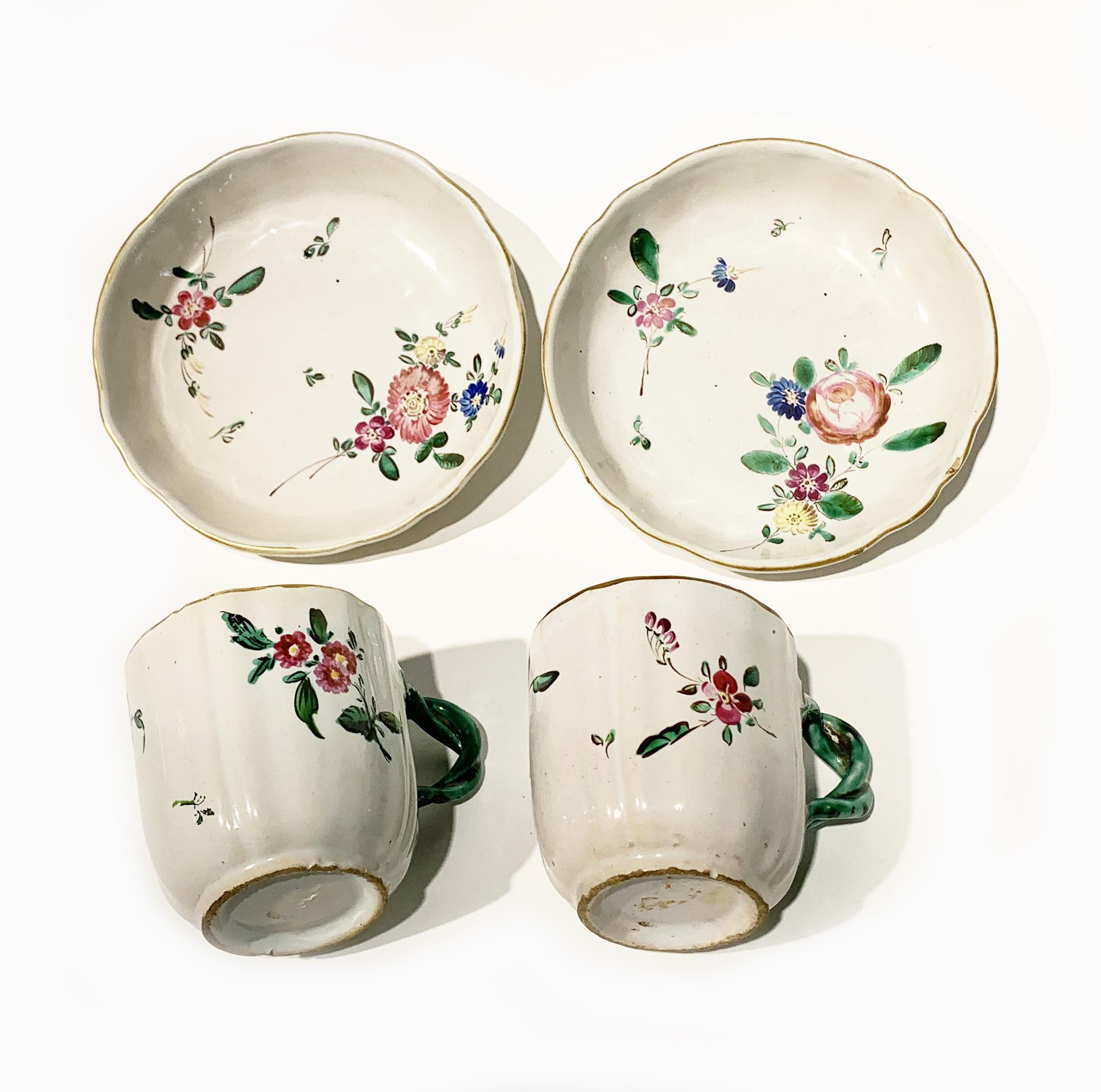 Ancient Italian Assortment Coffe Pot and Cups, Lodi, Circa 1765-1770 For Sale 2