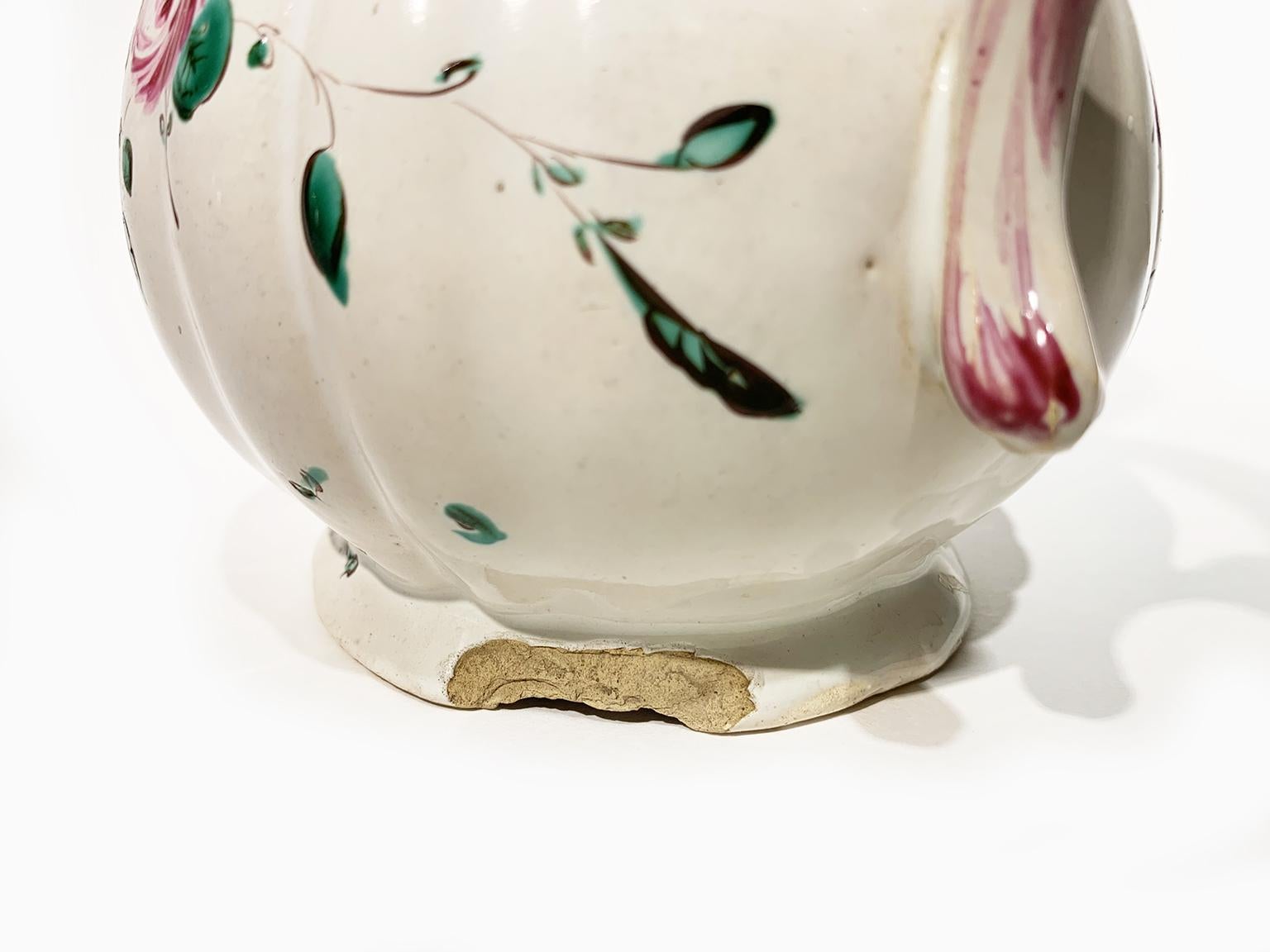 Glazed Ancient Italian Assortment Coffe Pot and Cups, Lodi, Circa 1765-1770 For Sale