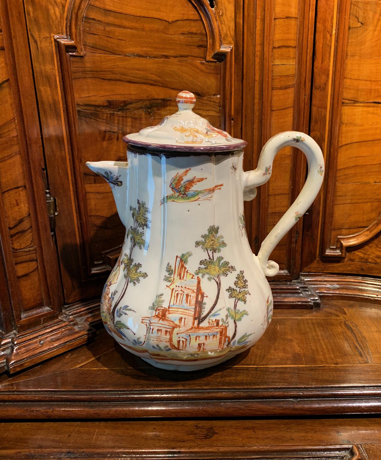 Ancient Italian Coffee Pot, Coppellotti Manufacture, Lodi, Circa 1740 For Sale 10
