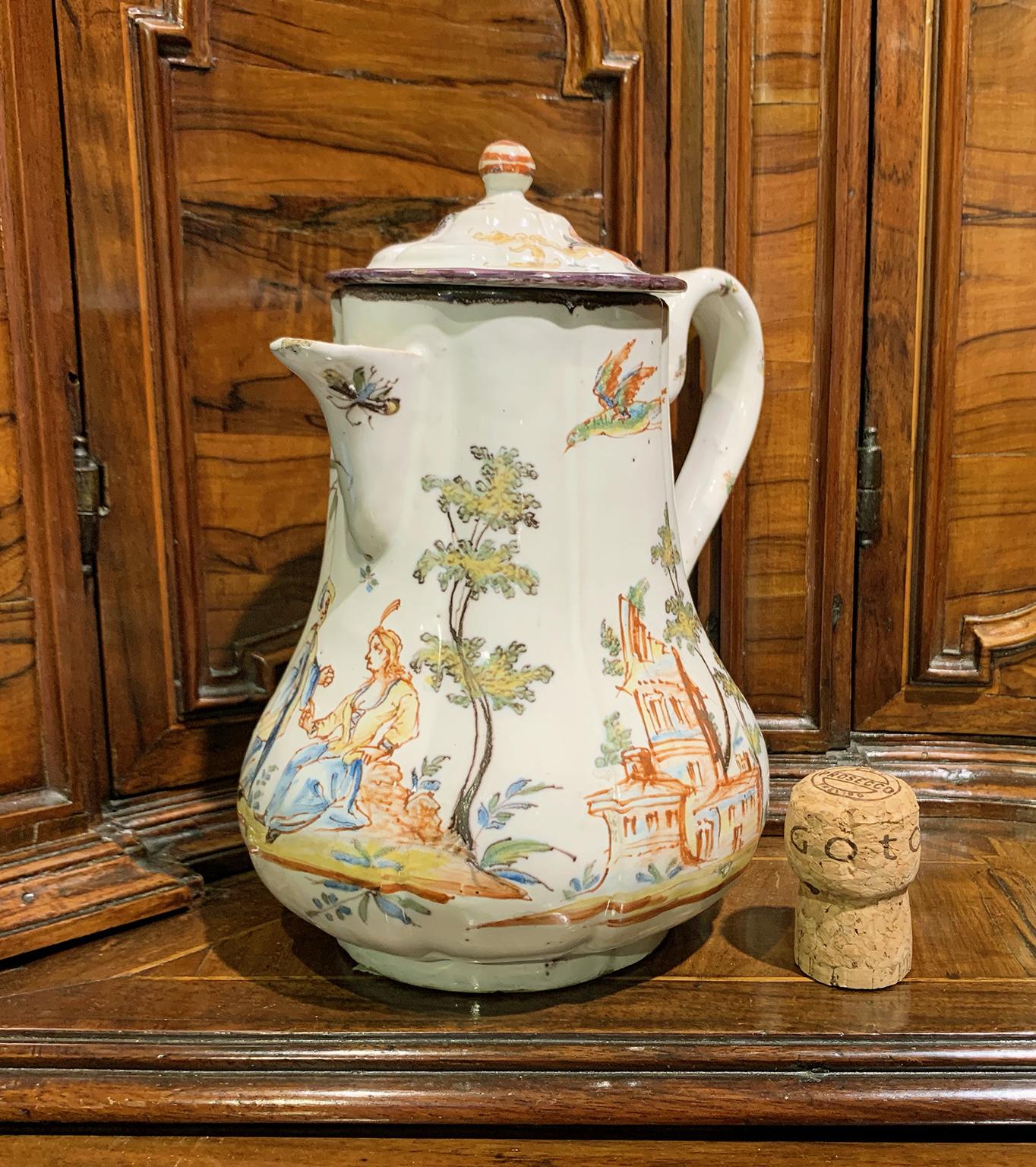 Ancient Italian Coffee Pot, Coppellotti Manufacture, Lodi, Circa 1740 For Sale 11