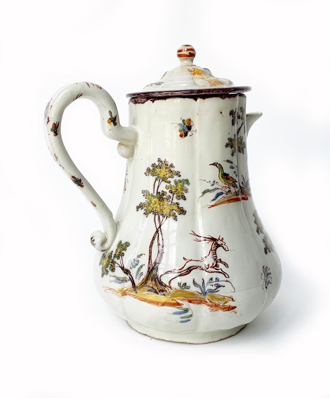 Mid-18th Century Ancient Italian Coffee Pot, Coppellotti Manufacture, Lodi, Circa 1740 For Sale