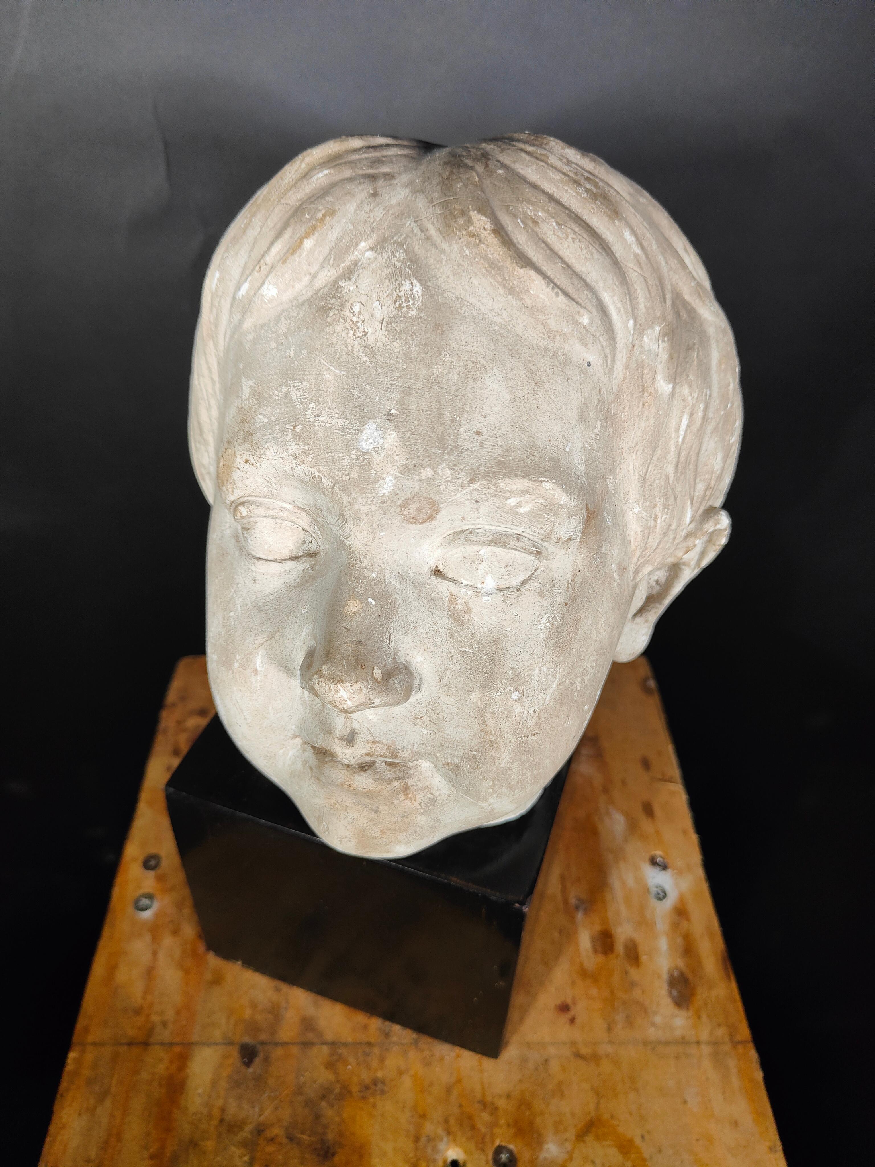 Ancient Italian Head in Plaster 19th Century For Sale 4