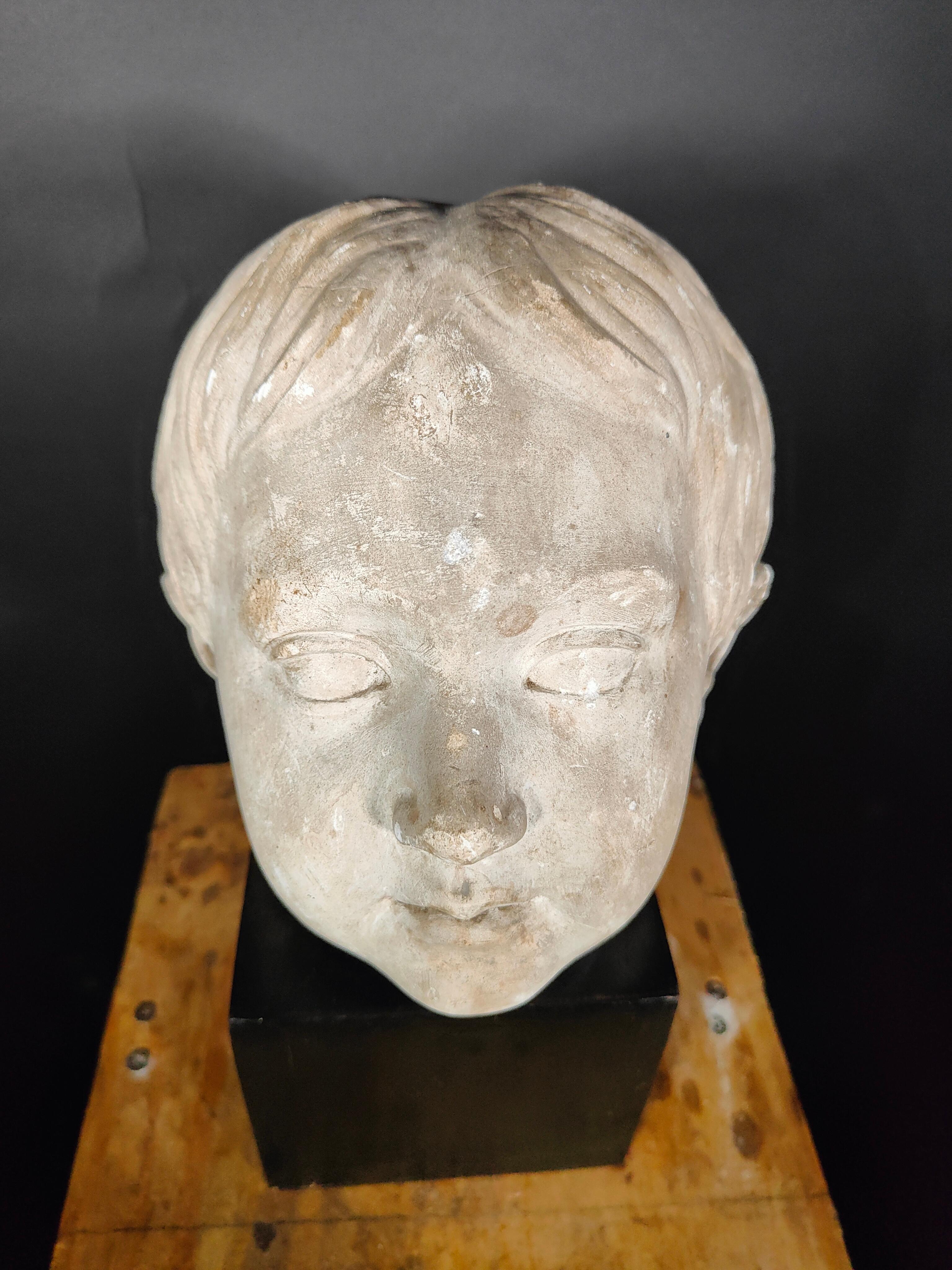 Ancient Italian Head in Plaster 19th Century For Sale 5