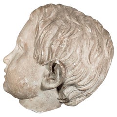 Ancient Italian Head in Plaster 19th Century