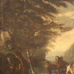 Ancient Italian Landscape Painting from the 18th Century