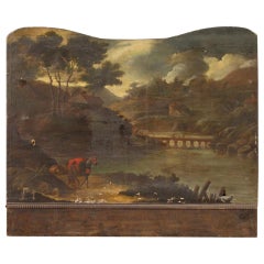 Used Ancient Italian Landscape Painting from the 18th Century