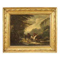 Ancient Italian Landscape Painting from the 18th Century