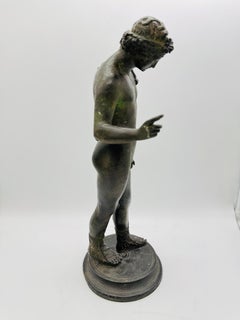 Ancient Italian Pompeii Grand Tour bronze statue of the narcissus M. Amodio