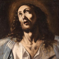 Ancient Italian Religious Painting Ecstasy of Christ from the 18th Century
