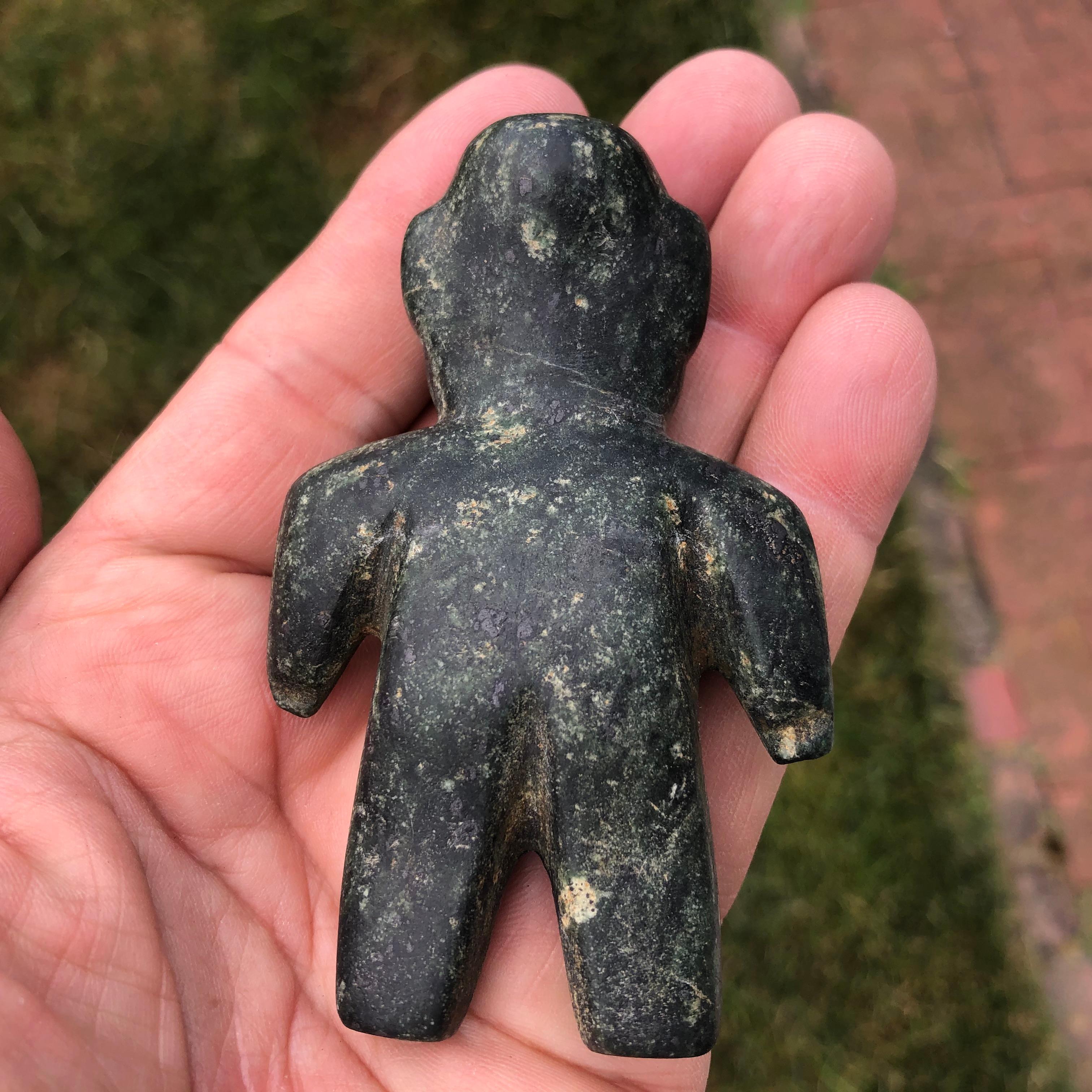 Ancient Jade Pre Columbian Figure Supernatural Human, 1000-400 BC 3