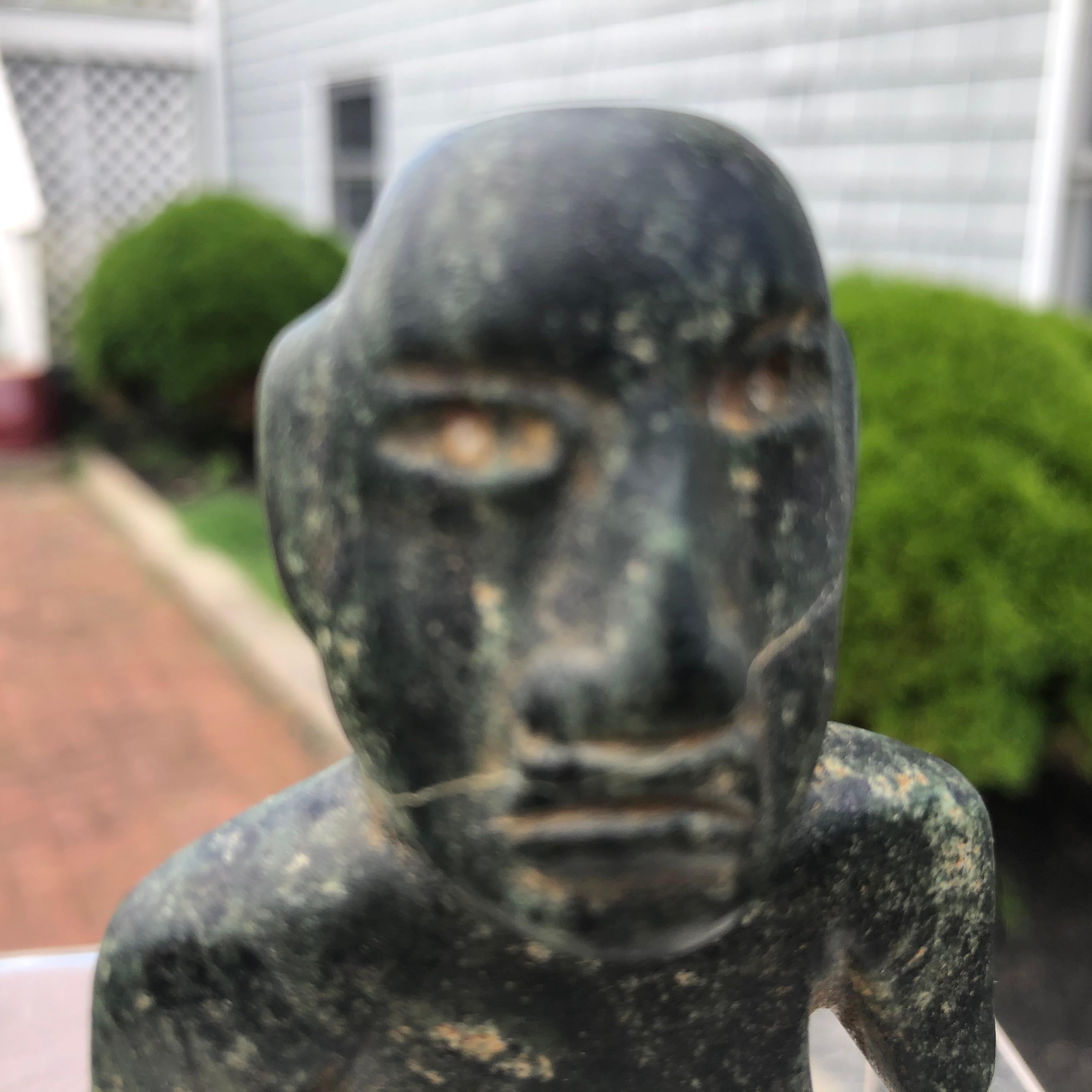 Ancient Jade Pre Columbian Figure Supernatural Human, 1000-400 BC 4