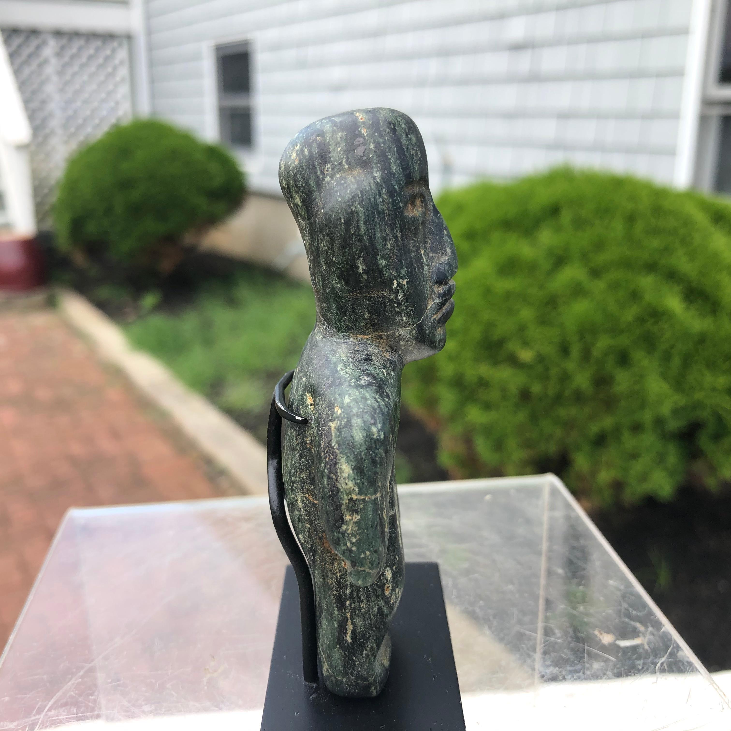 Ancient Jade Pre Columbian Figure Supernatural Human, 1000-400 BC 5