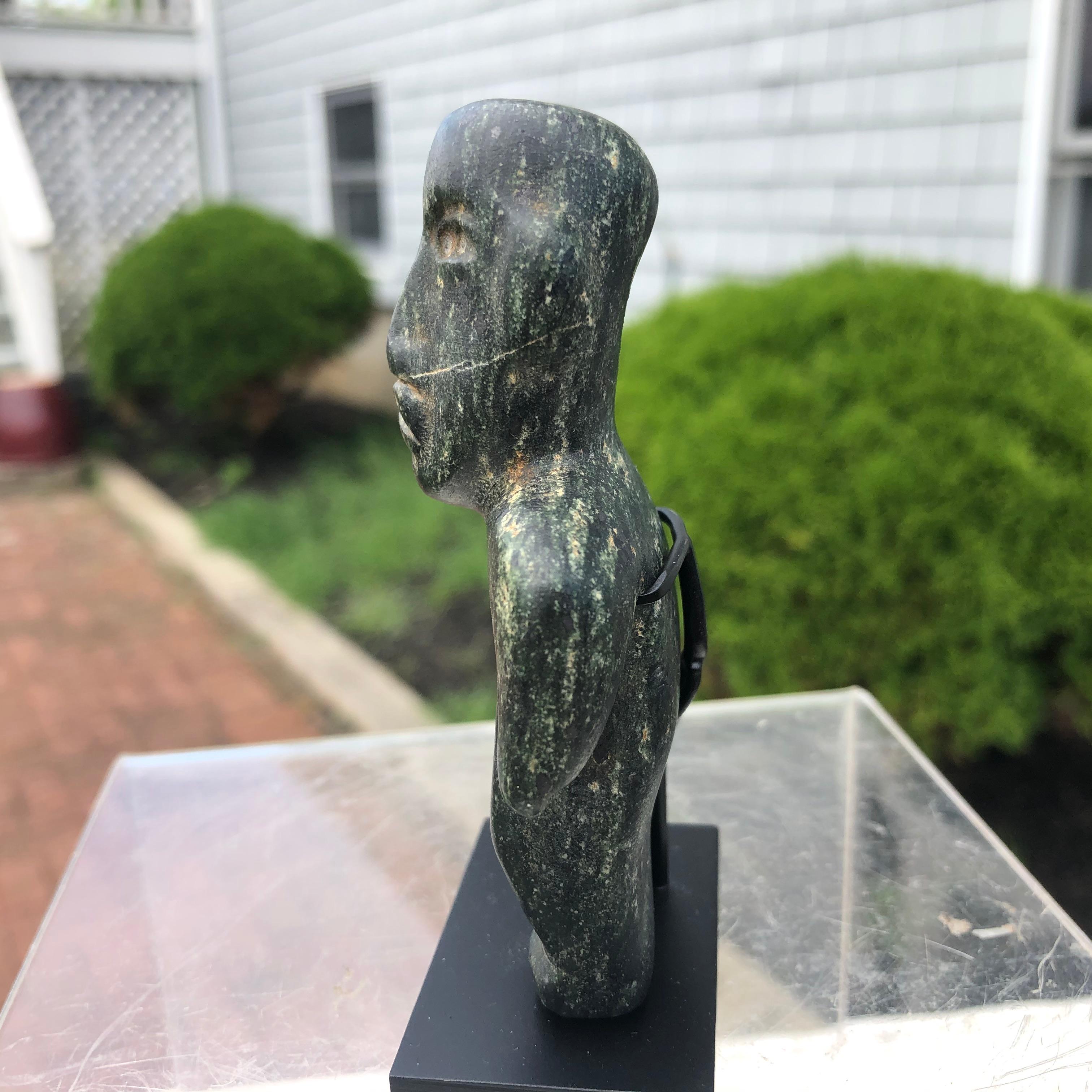 Ancient Jade Pre Columbian Figure Supernatural Human, 1000-400 BC 6
