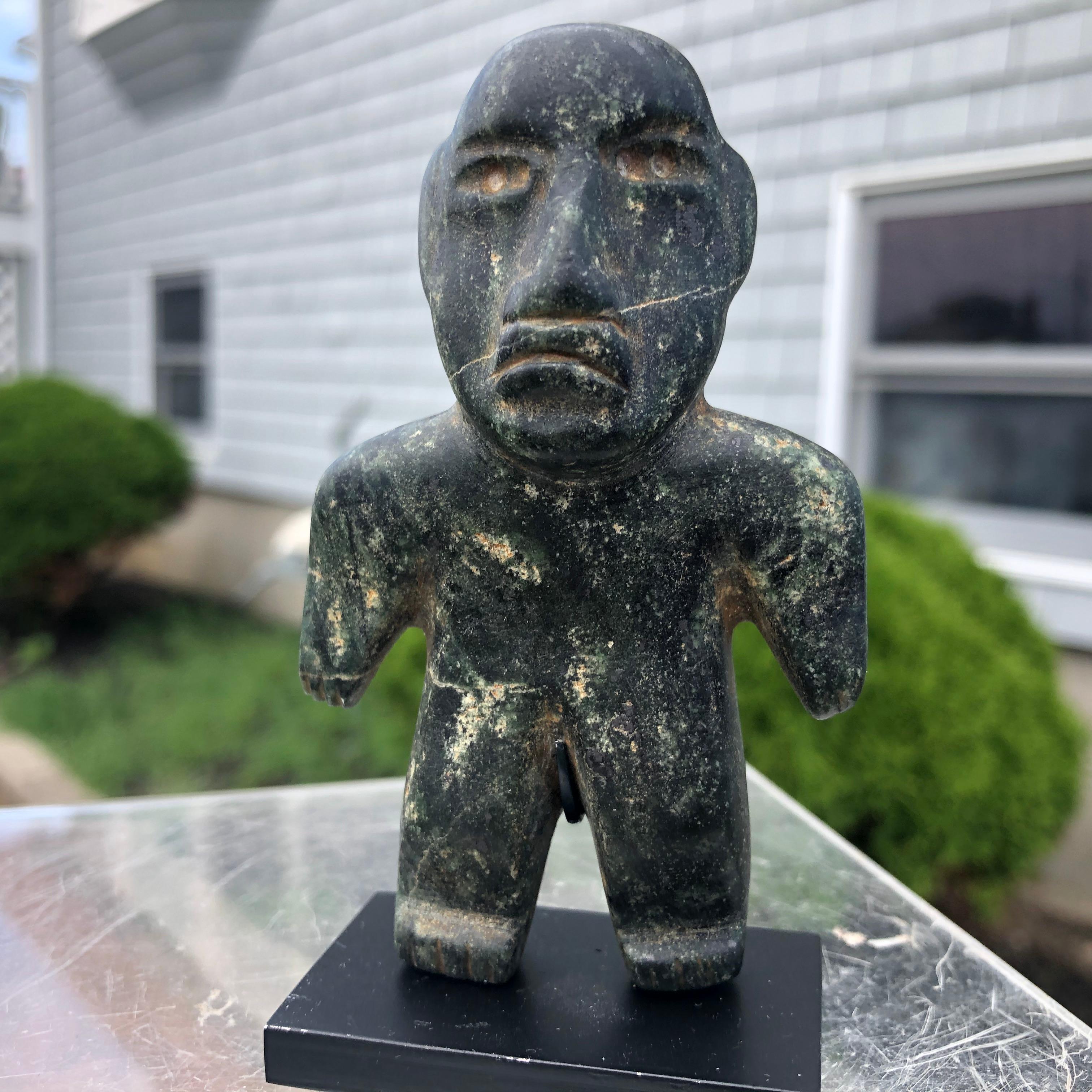 Ancient Jade Pre Columbian Figure Supernatural Human, 1000-400 BC 9