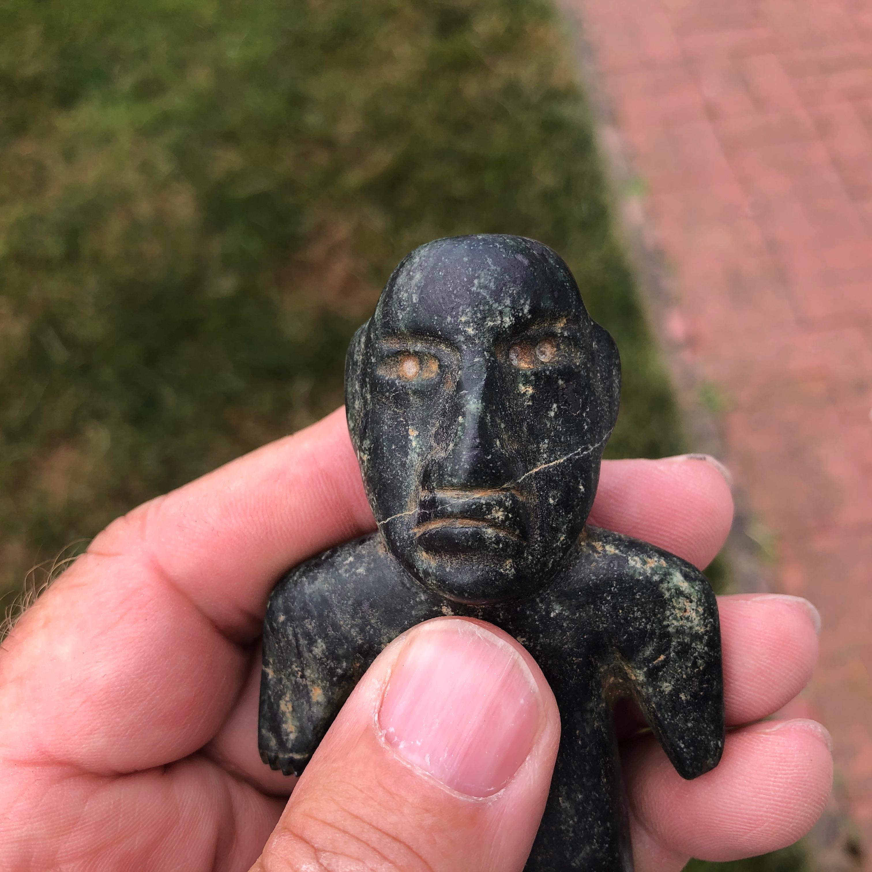Ancient Jade Pre Columbian Figure Supernatural Human, 1000-400 BC 1