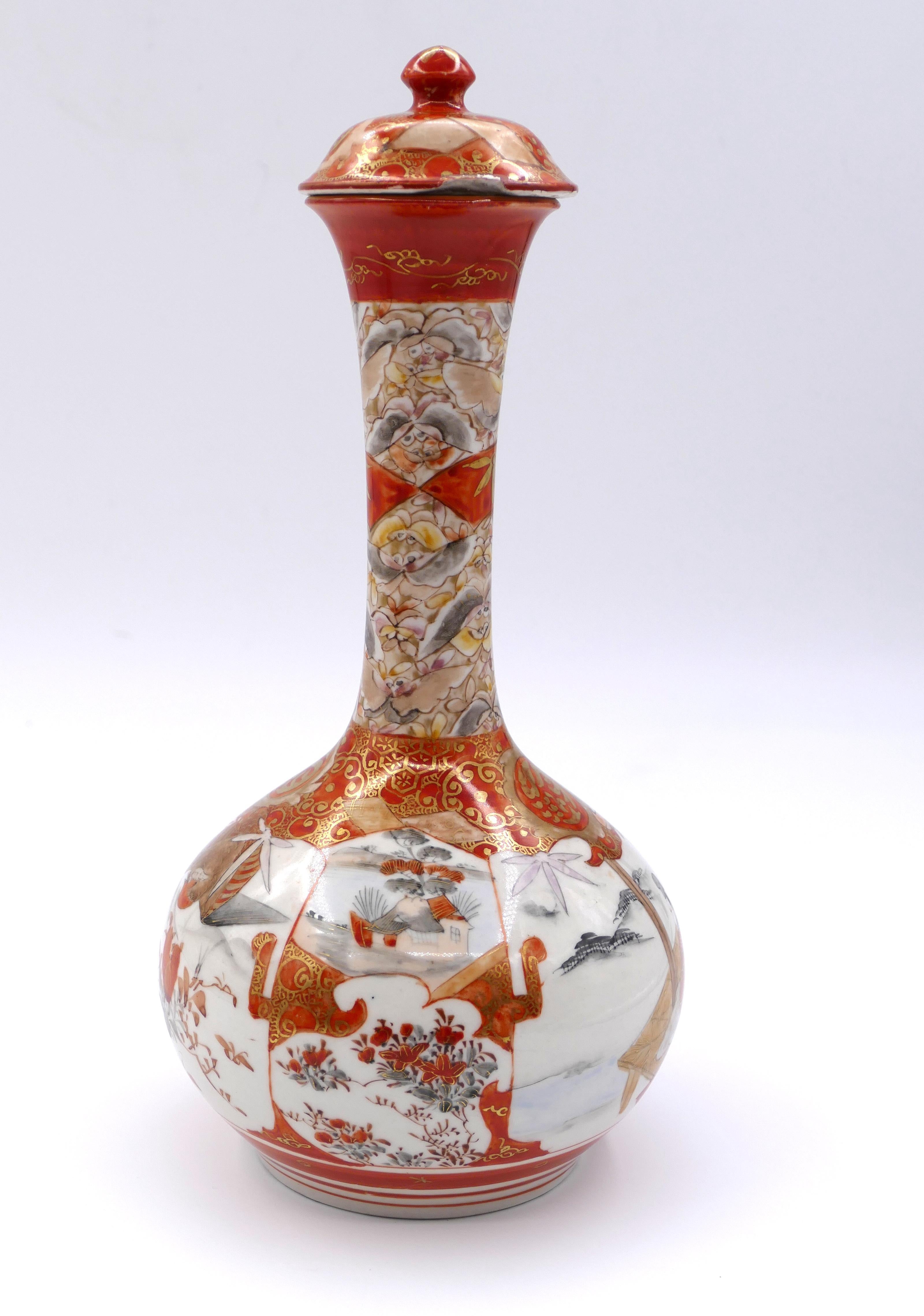 Antike japanische Kutani-Vasen aus dem 19. Jahrhundert im Angebot 5