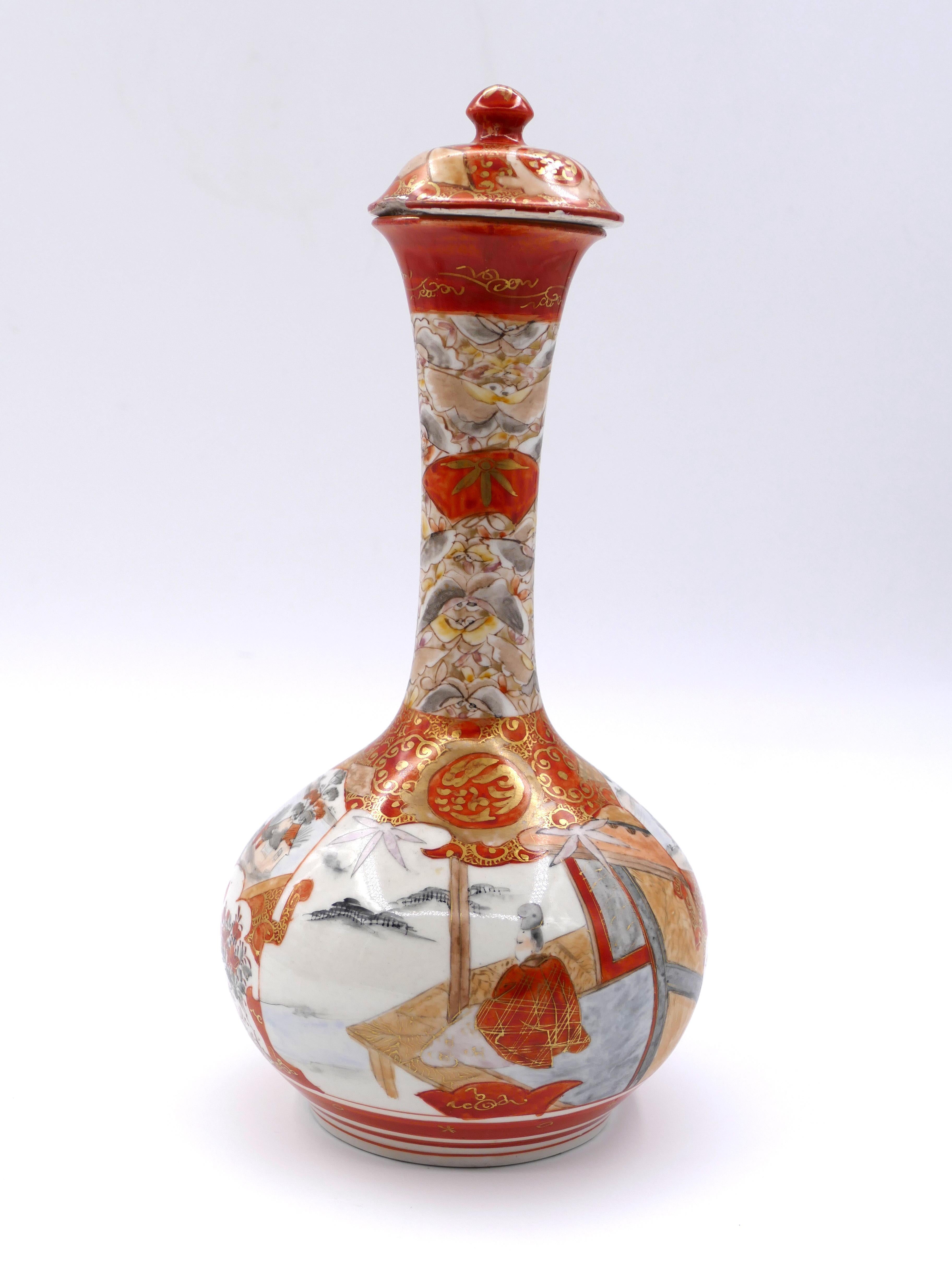 Anciens vases japonais Kutani, 19e siècle en vente 5