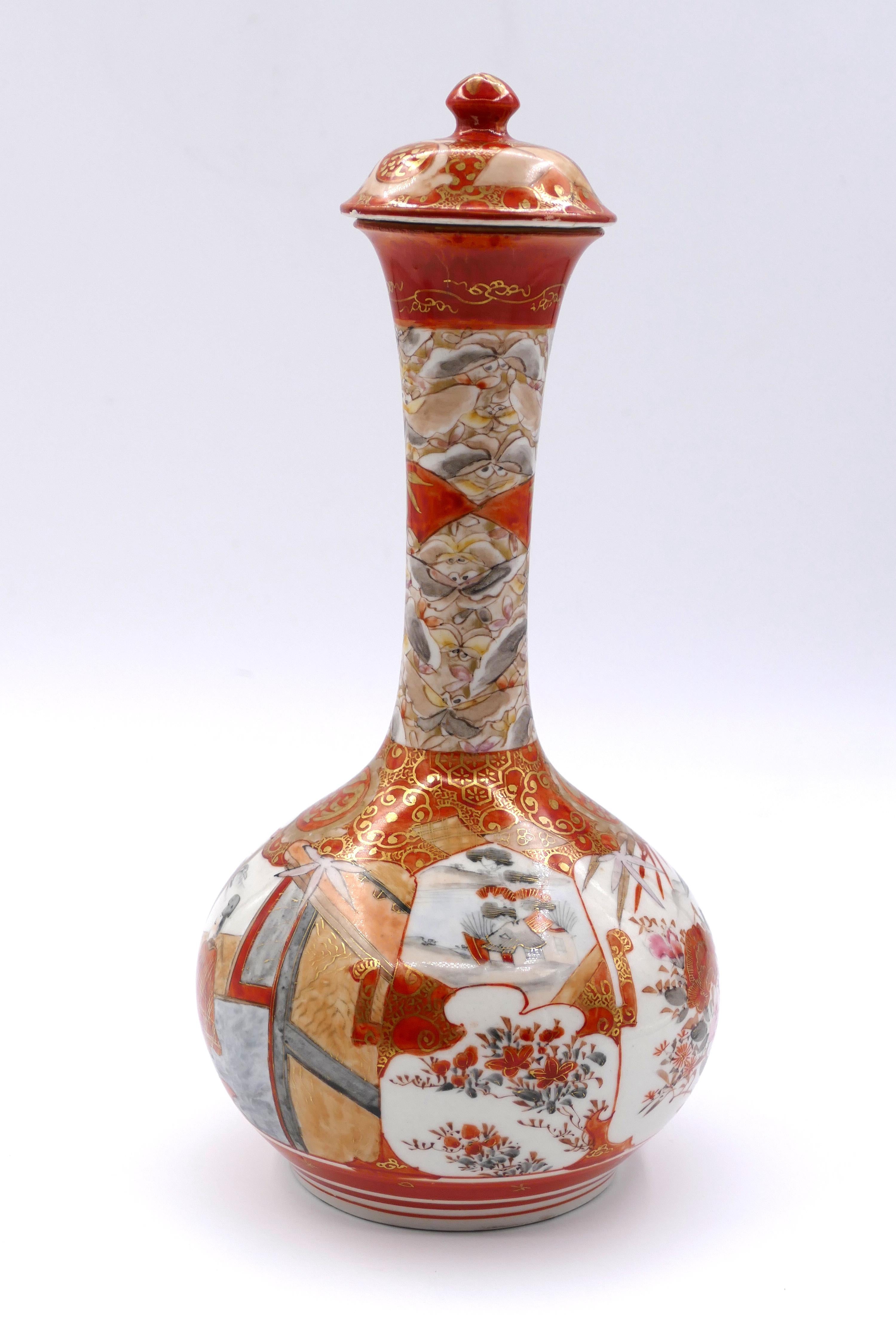Ancient Japanese Kutani Vases, 19th Century For Sale 6