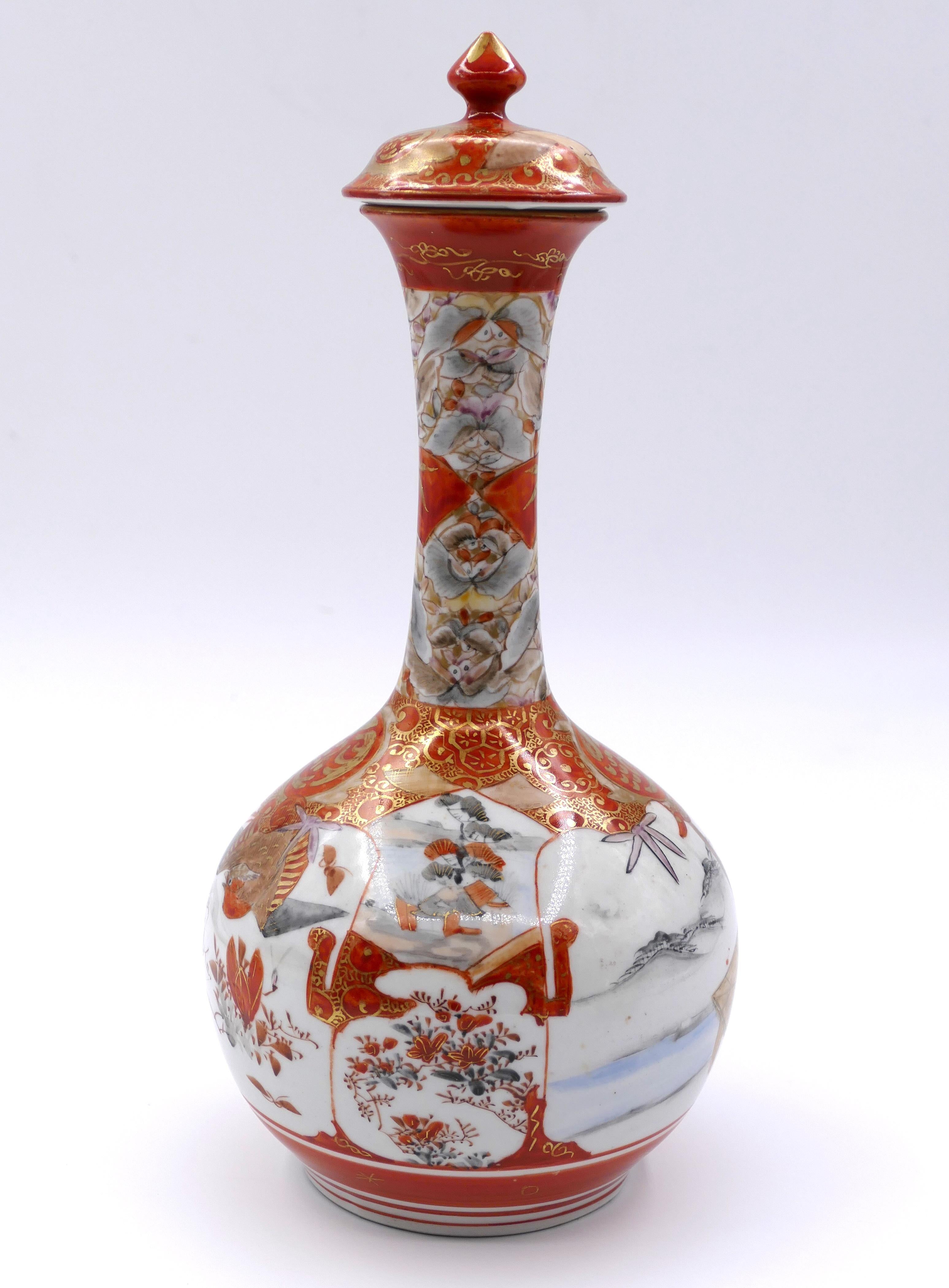 Ancient Japanese Kutani Vases, 19th Century For Sale 8