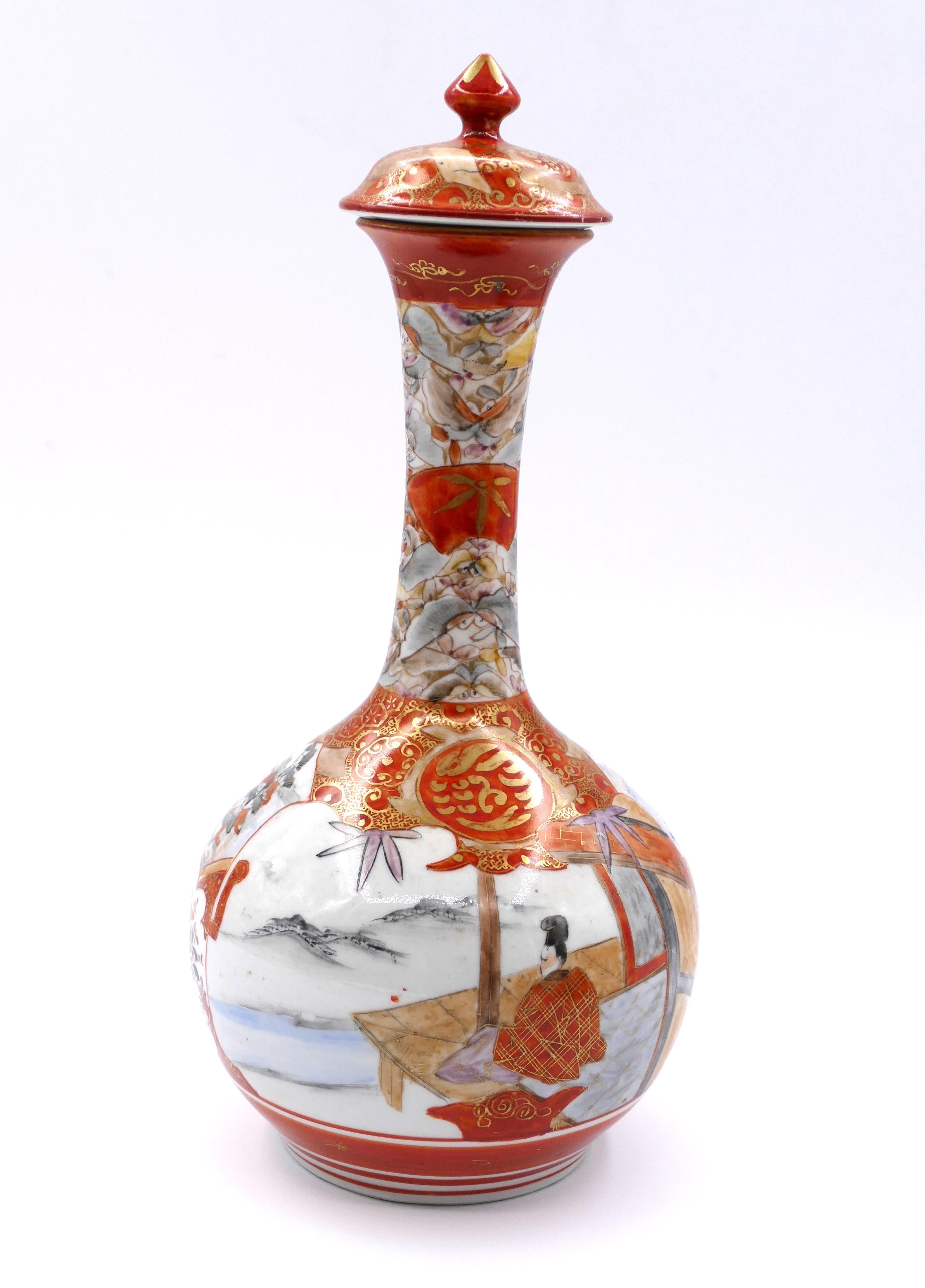 Antike japanische Kutani-Vasen aus dem 19. Jahrhundert im Angebot 10