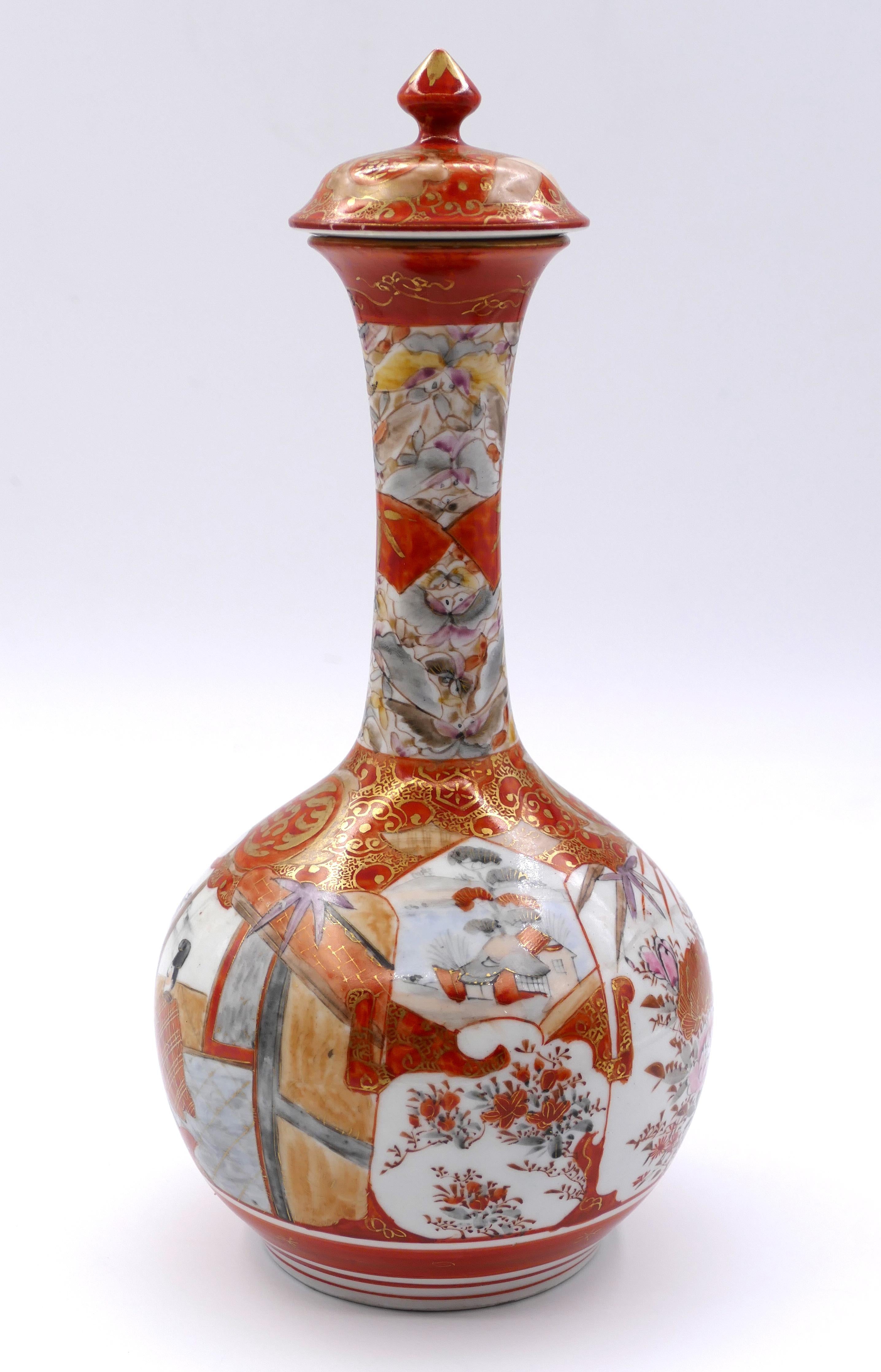 Antike japanische Kutani-Vasen aus dem 19. Jahrhundert im Angebot 11