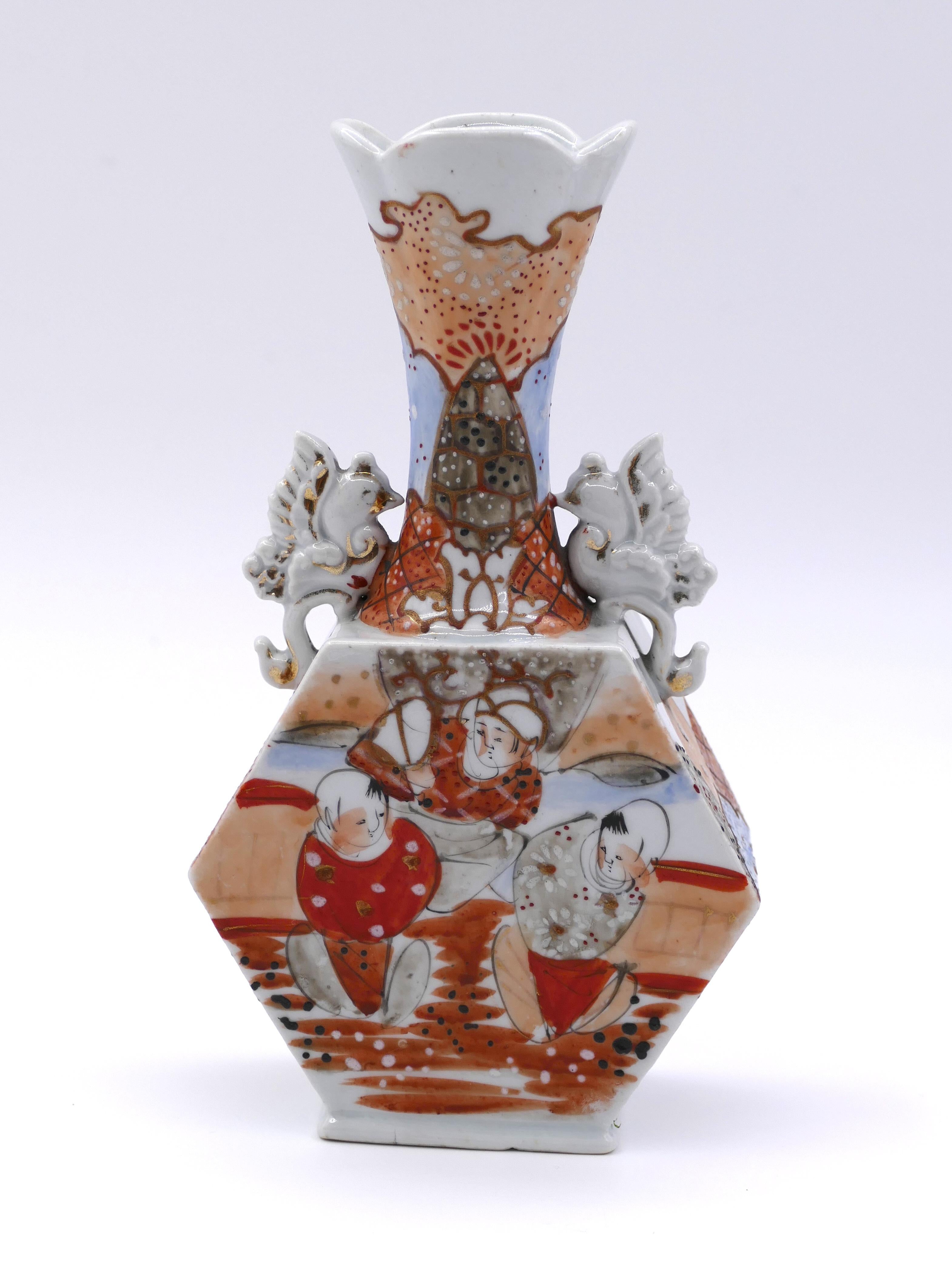 Antike japanische Kutani-Vasen aus dem 19. Jahrhundert (Keramik) im Angebot