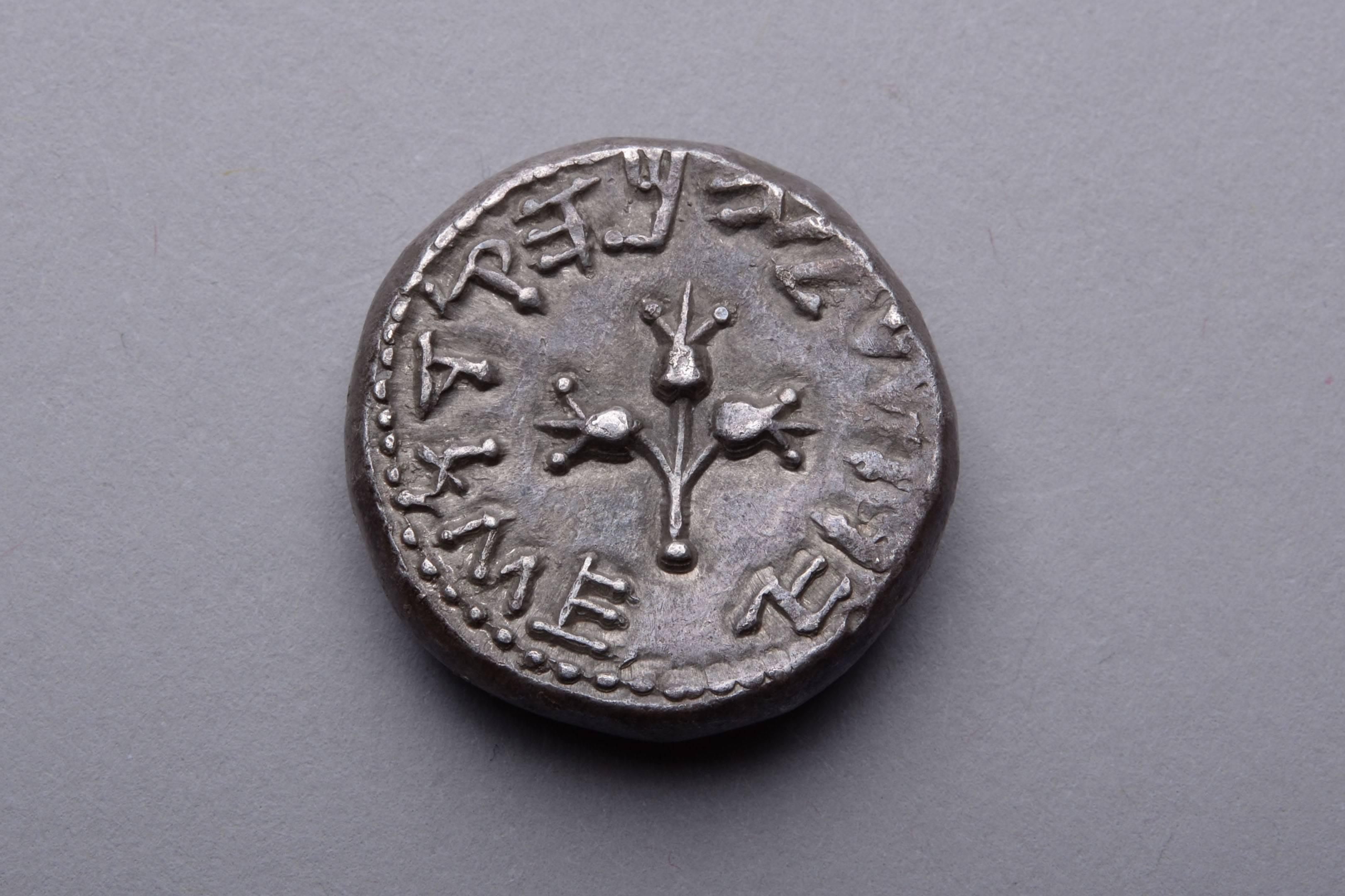 A truly remarkable object, the first and most famous silver coin minted by the Jews.

An ancient silver shekel minted by the Jewish people during the First Jewish-Roman War, also known as the Great Revolt or ha-Mered Ha-Gadol. Struck in the Holy