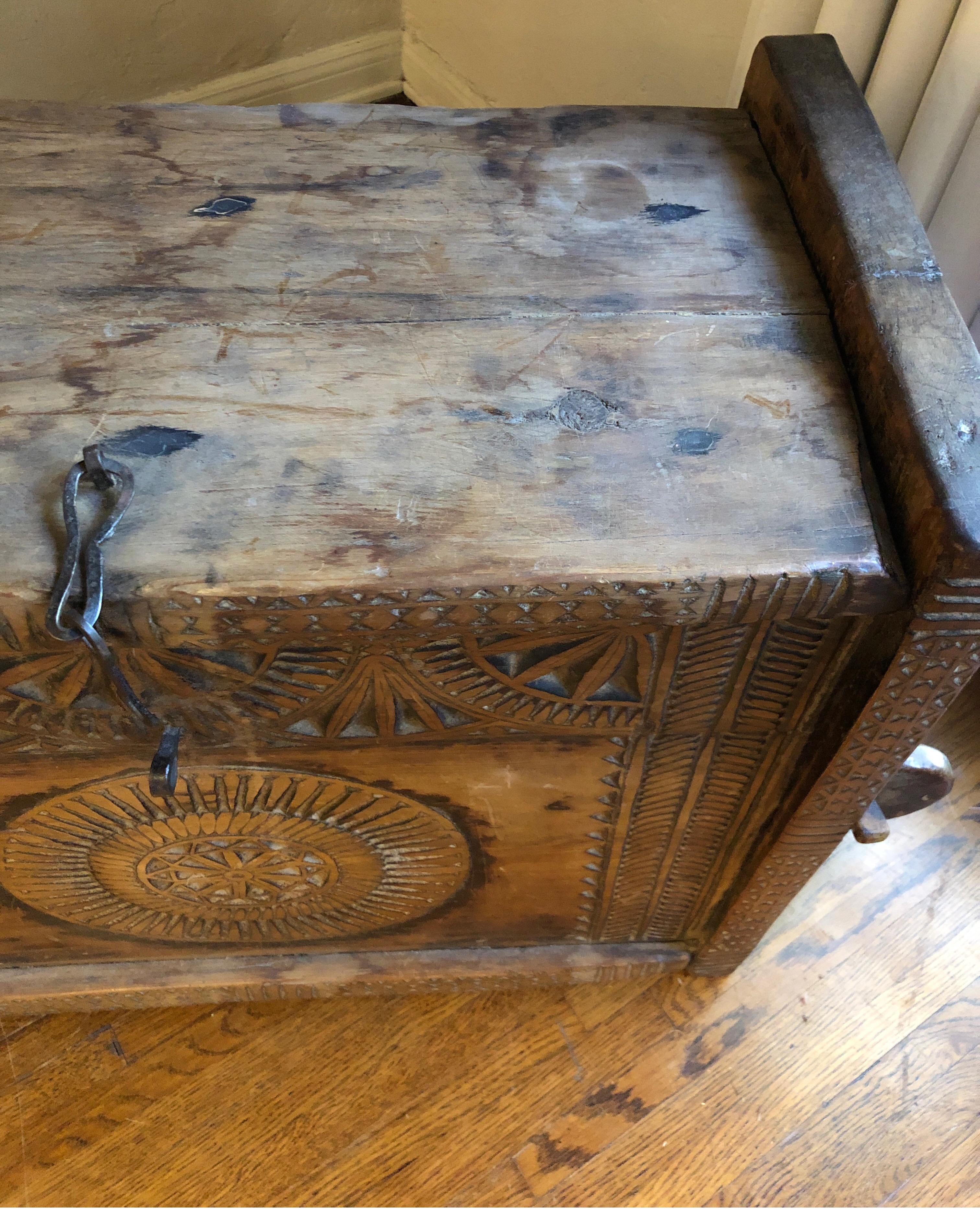 Wood Ancient Kafiristan Nuristan Dowry Treasure Chest