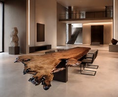 Ancient Kauri Table No. 194 — Complete Tree Form with Amber