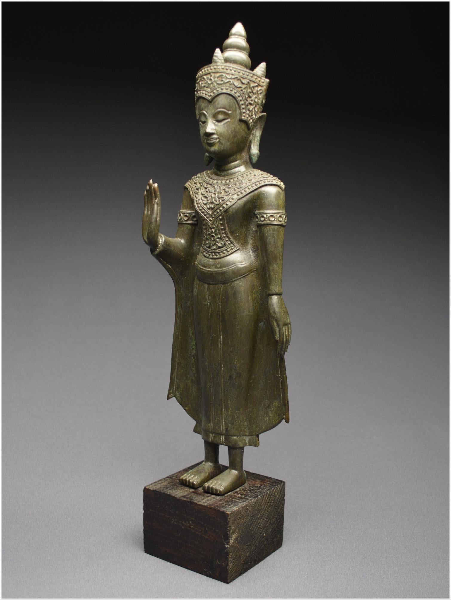 Ancient Kingdom of Siam, 19th Century, Bronze Buddha in absence of fear Mudra 3