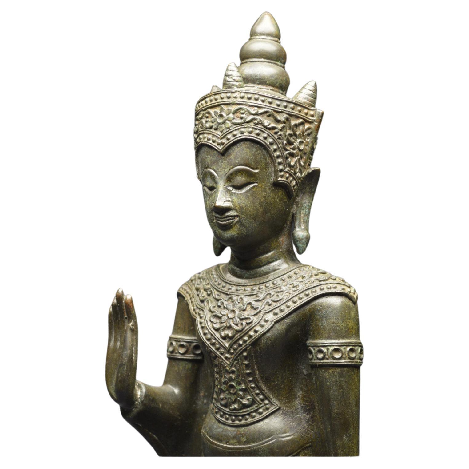 Ancient Kingdom of Siam, 19th Century, Bronze Buddha in absence of fear Mudra