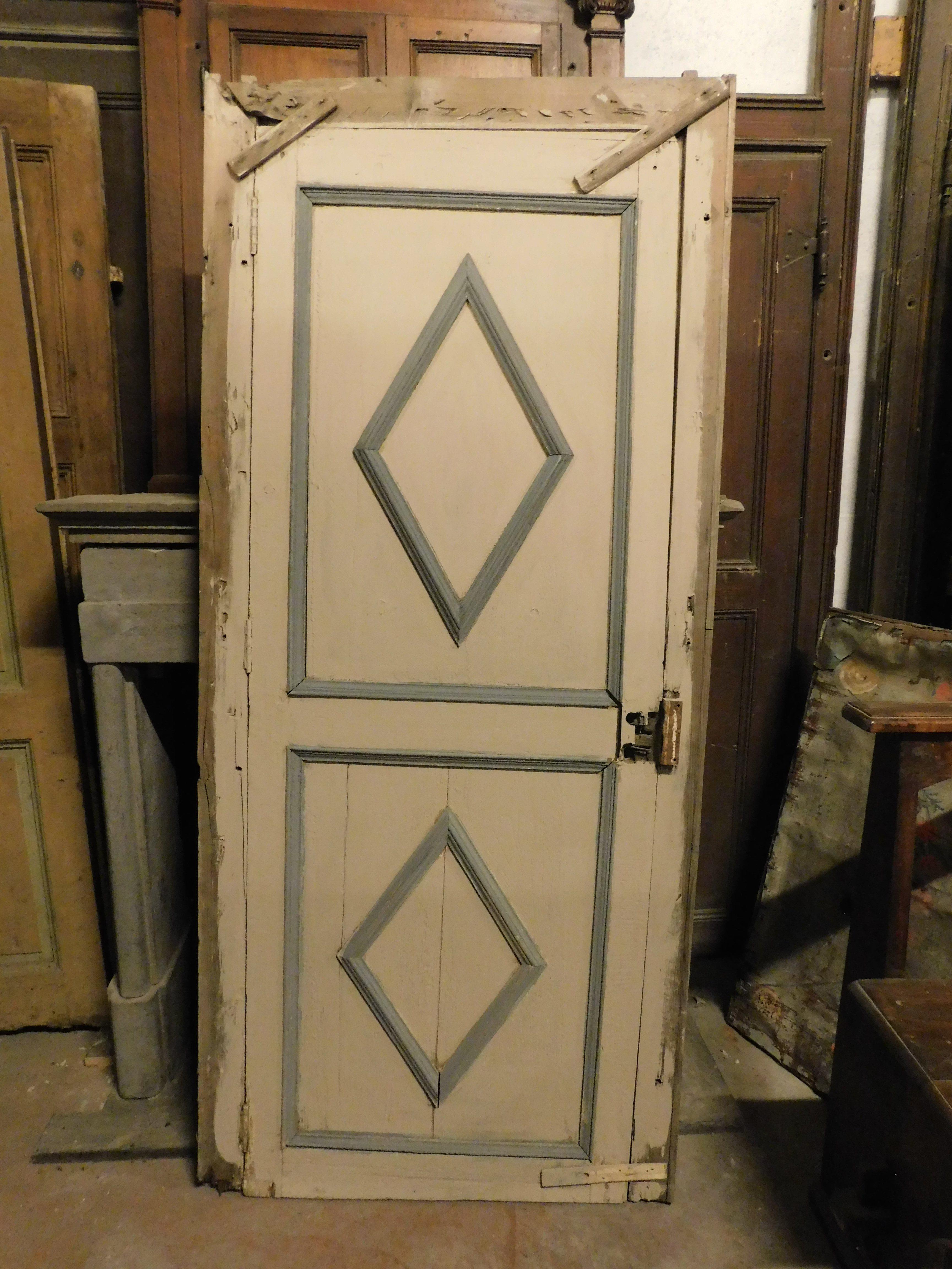Antike lackierte Tür mit Rahmen, frühe 1800er Jahre, aus Italien (19. Jahrhundert) im Angebot