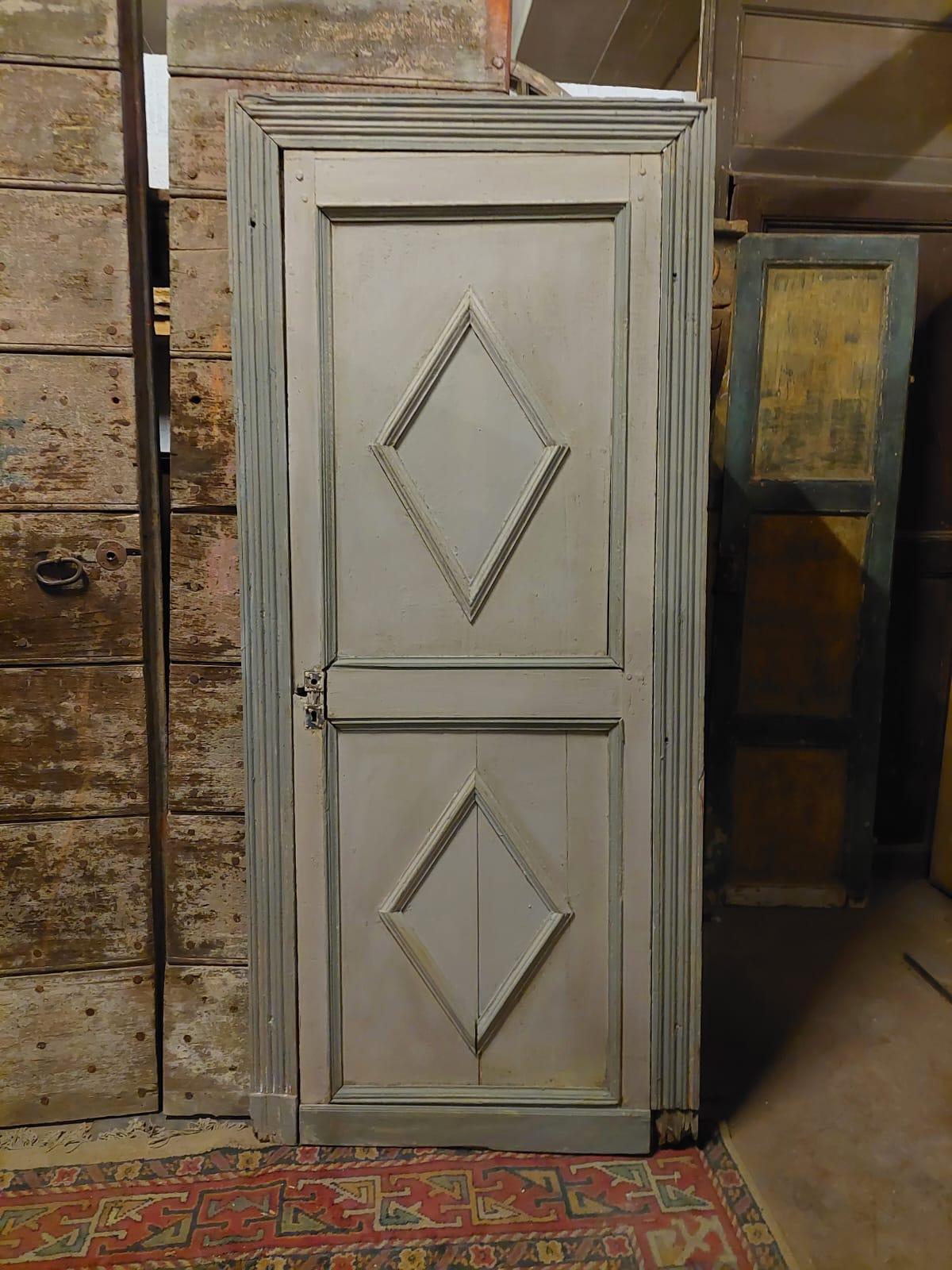 Antike lackierte Tür mit Rahmen, frühe 1800er Jahre, aus Italien im Angebot 1
