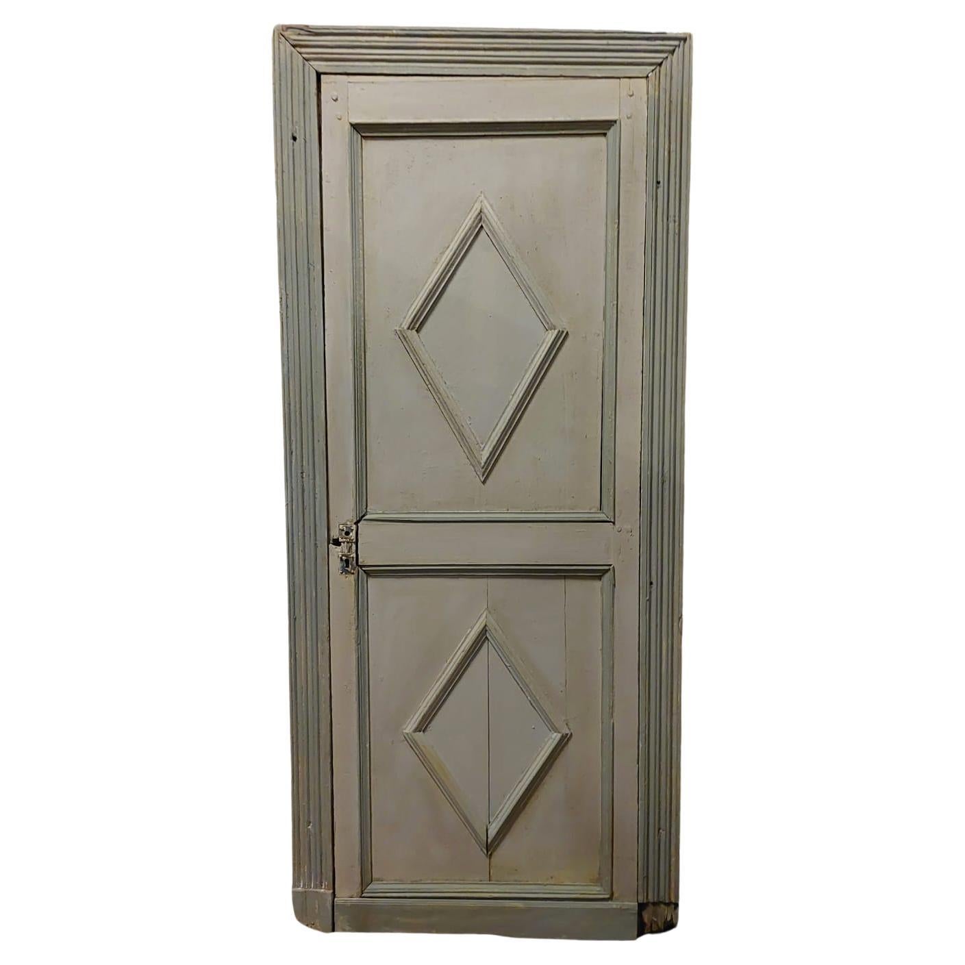 Ancient Lacquered Door with Frame, Early 1800s, from Italy