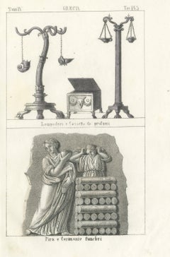 Ancient Lampstands, a Perfume Casket and a Funeral Pyre Relief, 1842