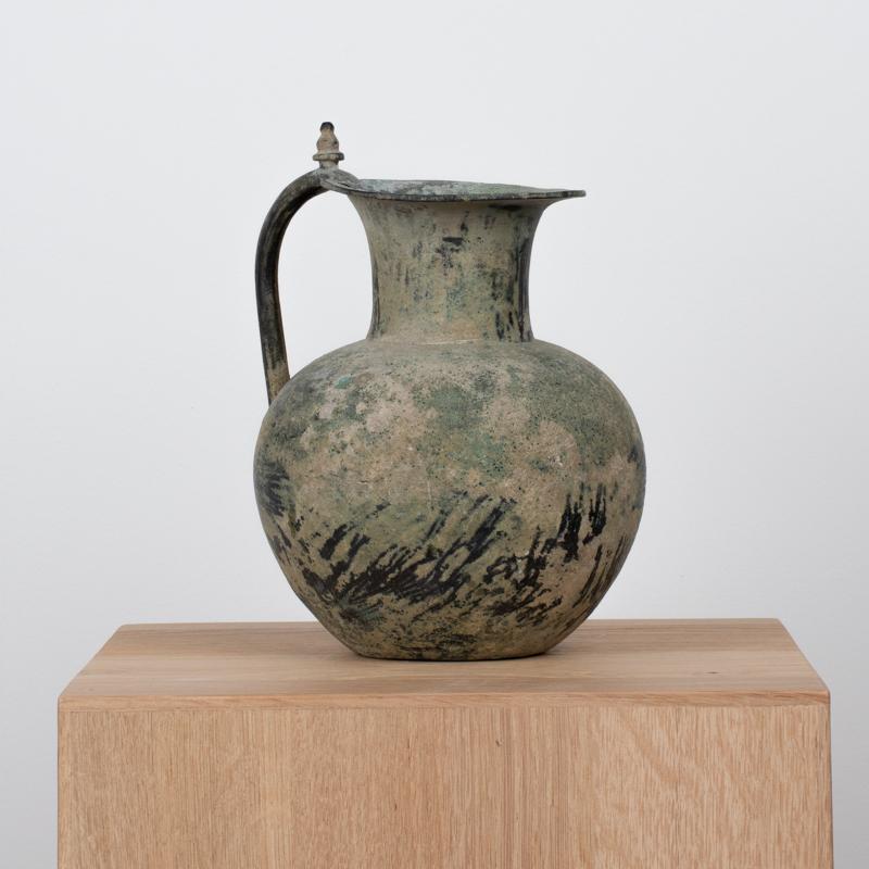 Ancient Luristan Bronze Ewer with Painted Decoration and Handle, c. 1000 BC For Sale 1