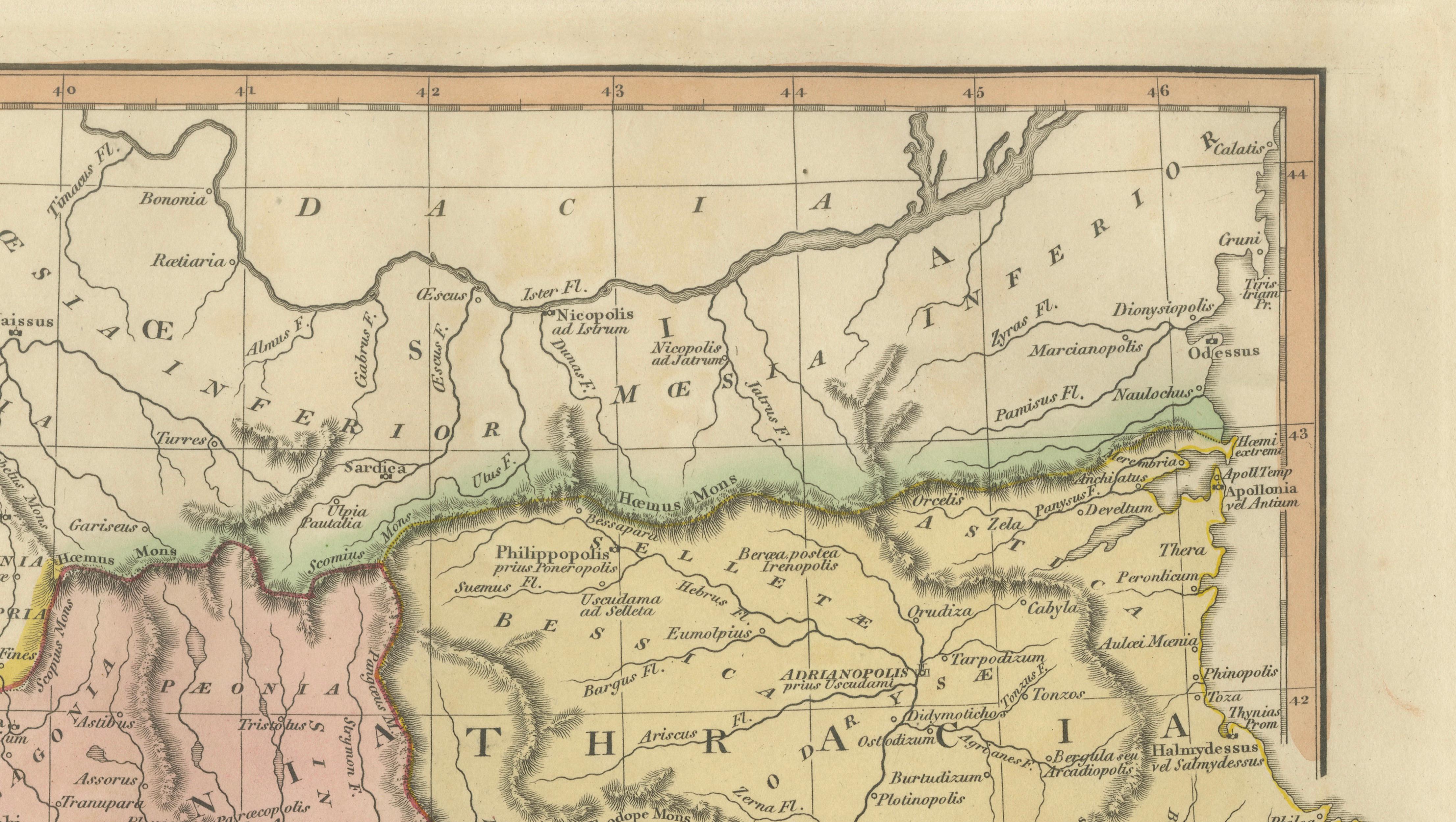 Ancient Macedonia & Thrace Map — Classical Greece, Wilkinson London 1819