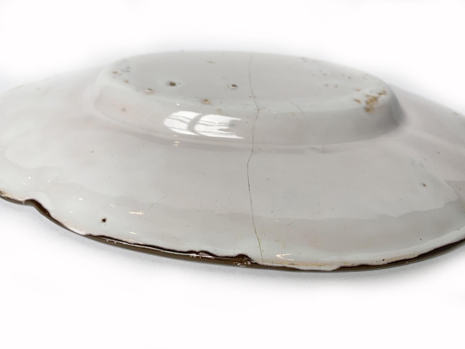 Late 18th Century Maiolica Oval Tray, Felice Clerici Manufactory, Milan, Circa 1770-1780 For Sale