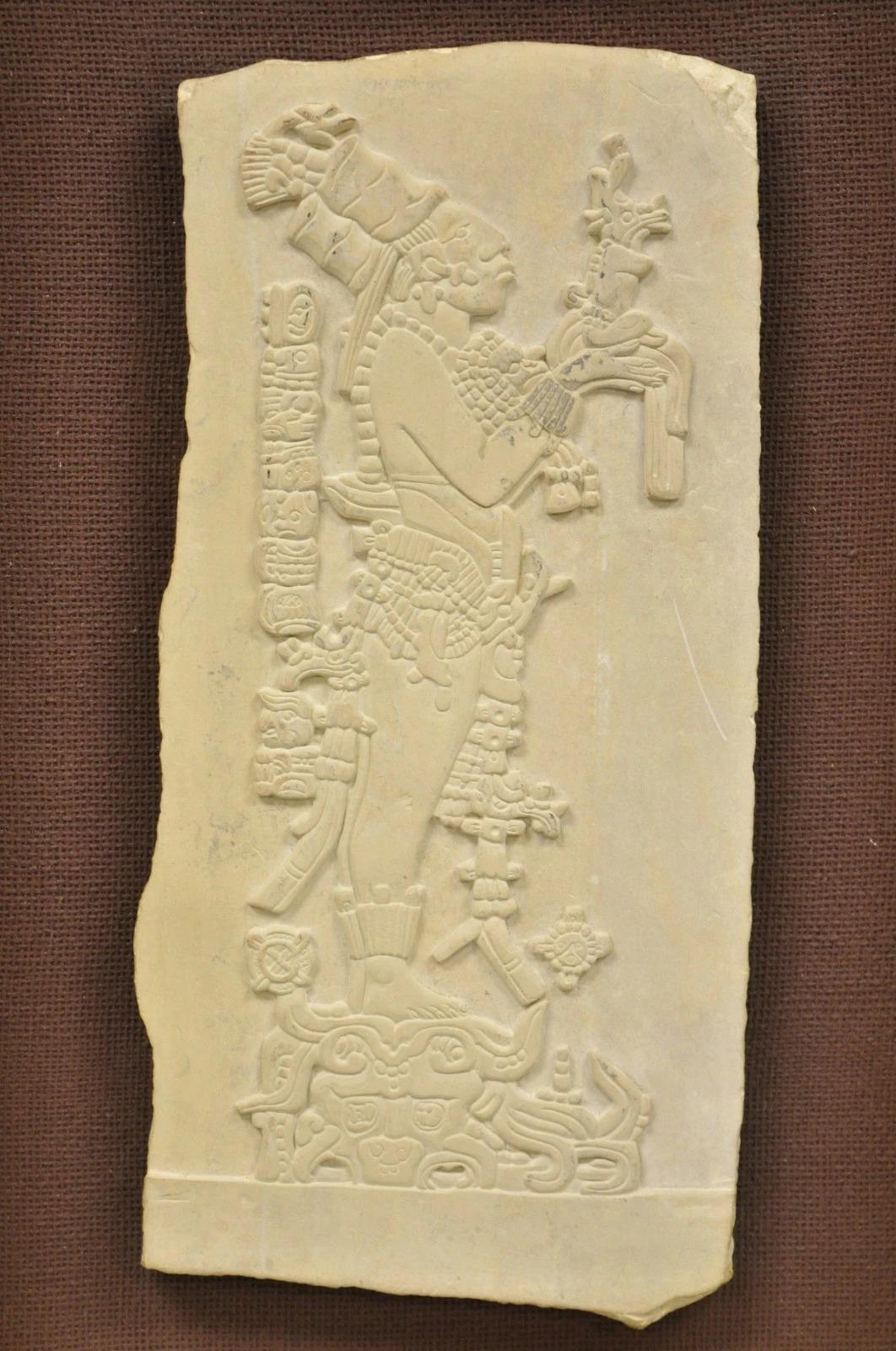 Other Ancient Maya Mayan Cast Stone Art Plaque Framed Sculpture Reproduction For Sale