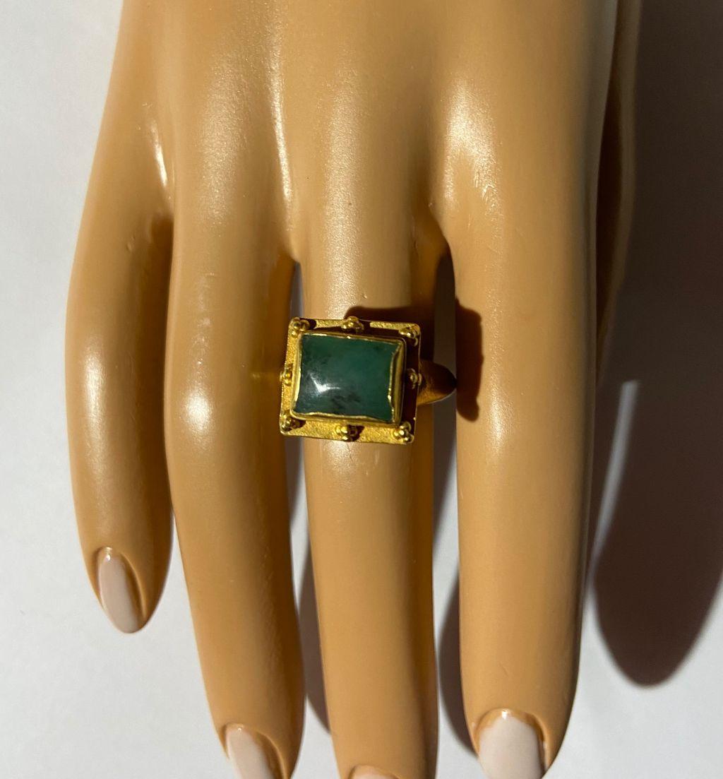 Ancient Medieval Gold Emerald Ring 2