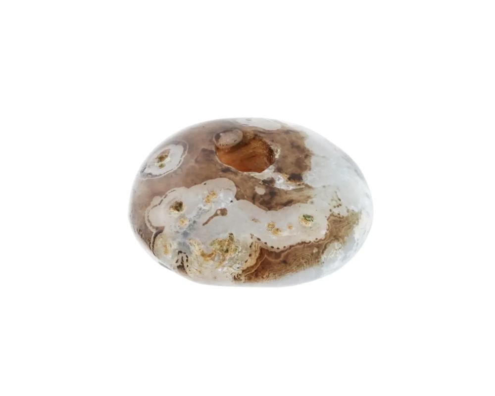 Round Cut Ancient Mediterranean Agate Intaglio Seal Bead
