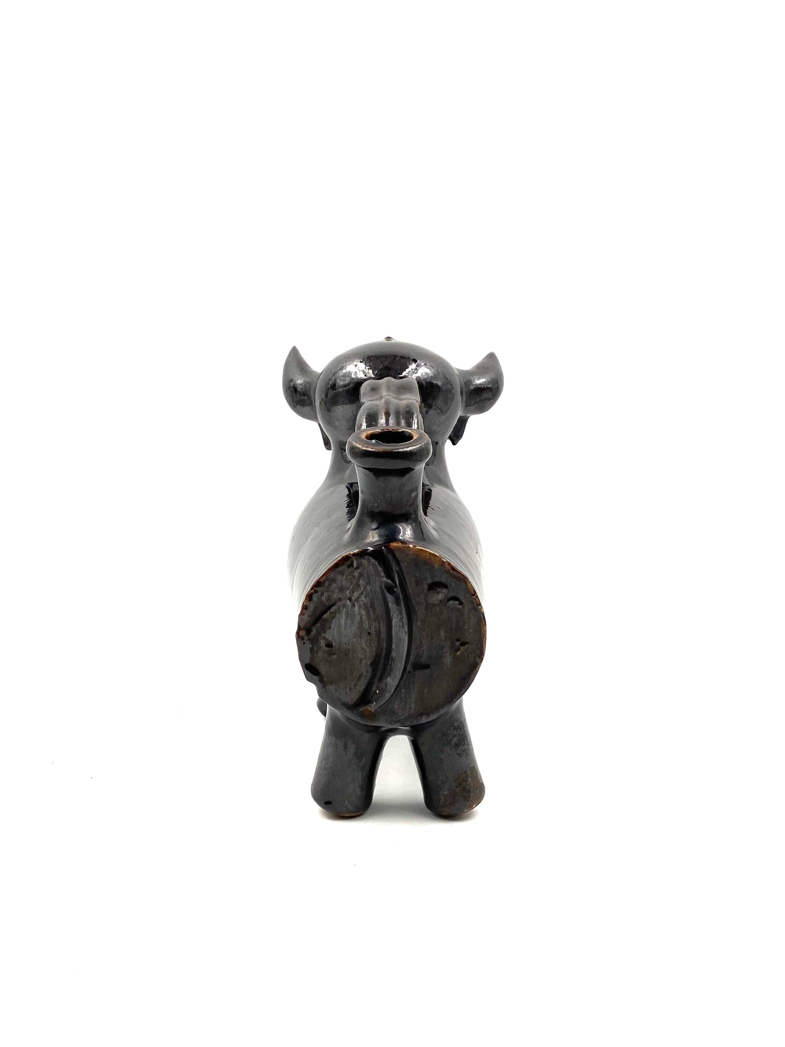 Ancient Mediterranean Style Bull Shaped Jug Sculpture, France, 1960s For Sale 4