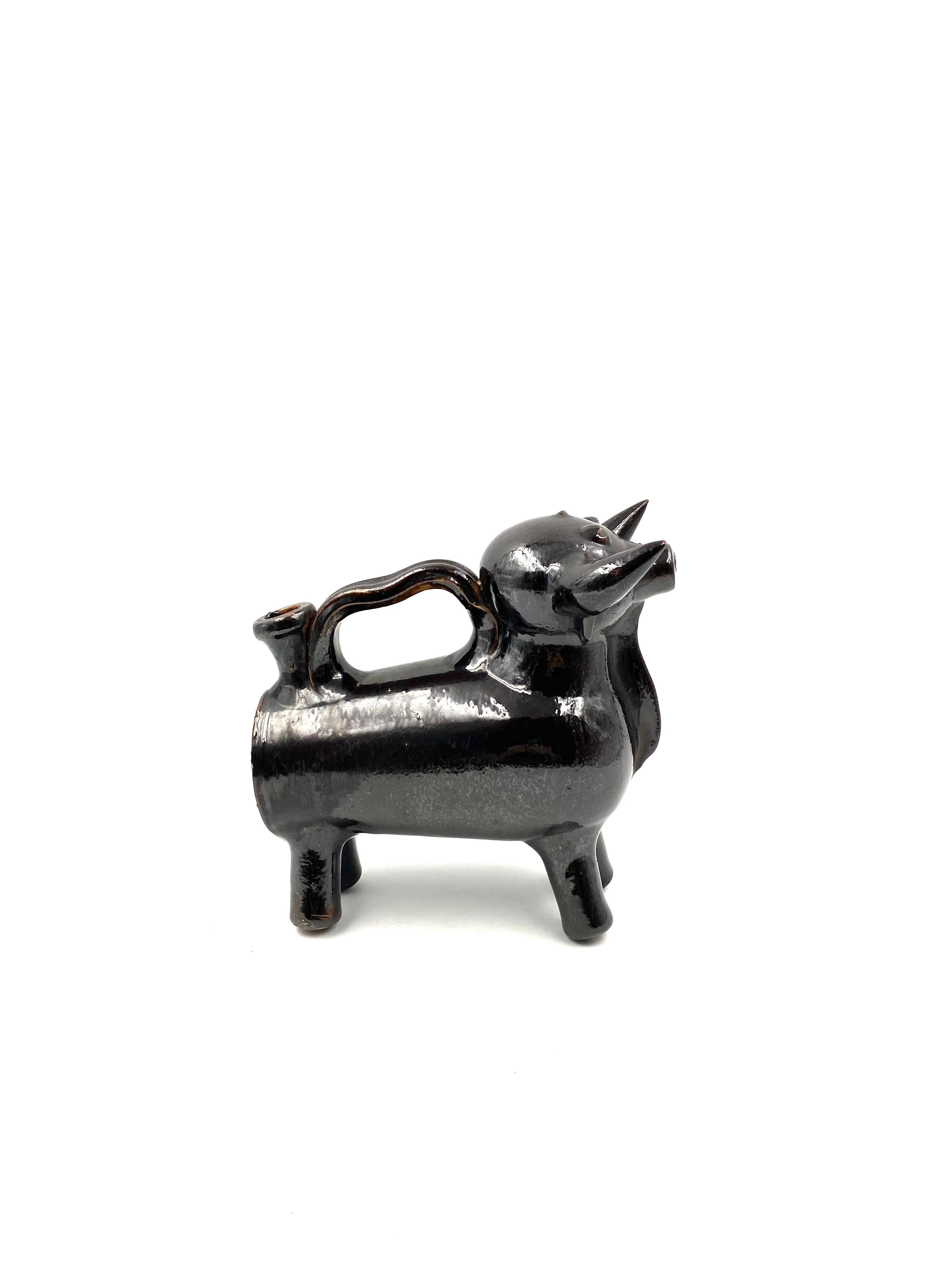 Ancient Mediterranean Style Bull Shaped Jug Sculpture, France, 1960s For Sale 2